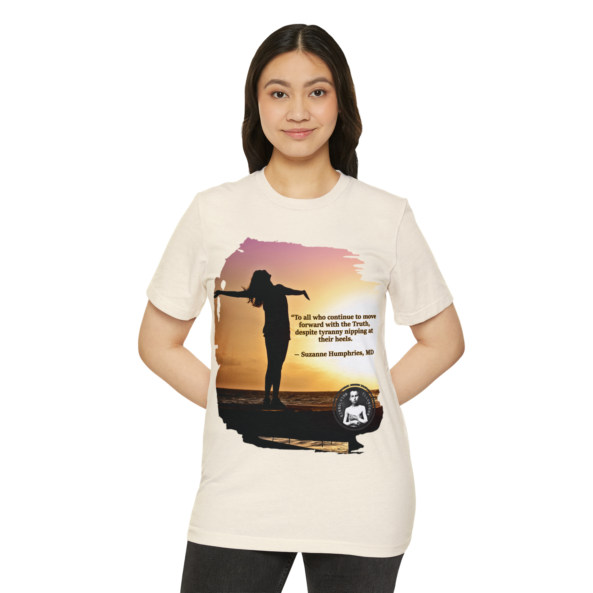Dissolving Illusions Moving Forward with the Truth Unisex Recycled Organic T-Shirt product thumbnail image Dissolving Illusions Moving Forward with the Truth Unisex Recycled Organic T-Shirt product thumbnail image