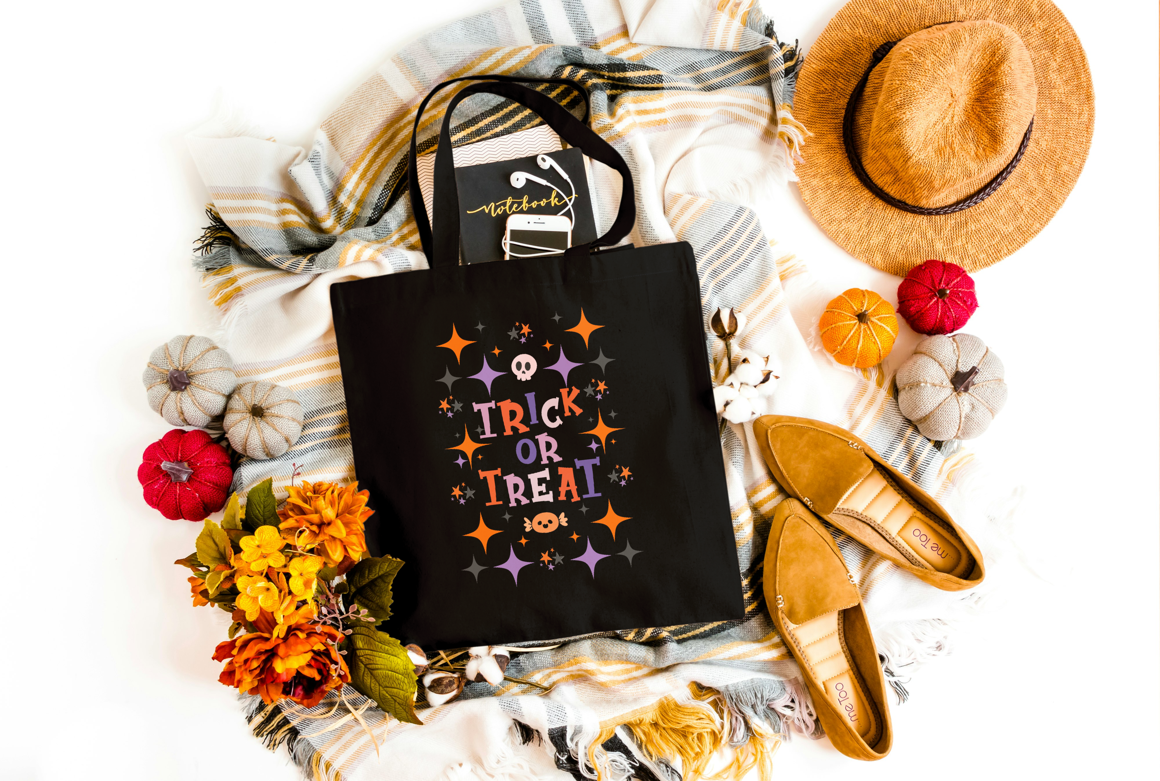 Black Halloween Trick or Treat Bag - Cotton Canvas Tote Bag Perfect for Candy Hauls and Everyday Spooky Season Vibes Black Halloween Trick or Treat Bag - Cotton Canvas Tote Bag Perfect for Candy Hauls and Everyday Spooky Season Vibes