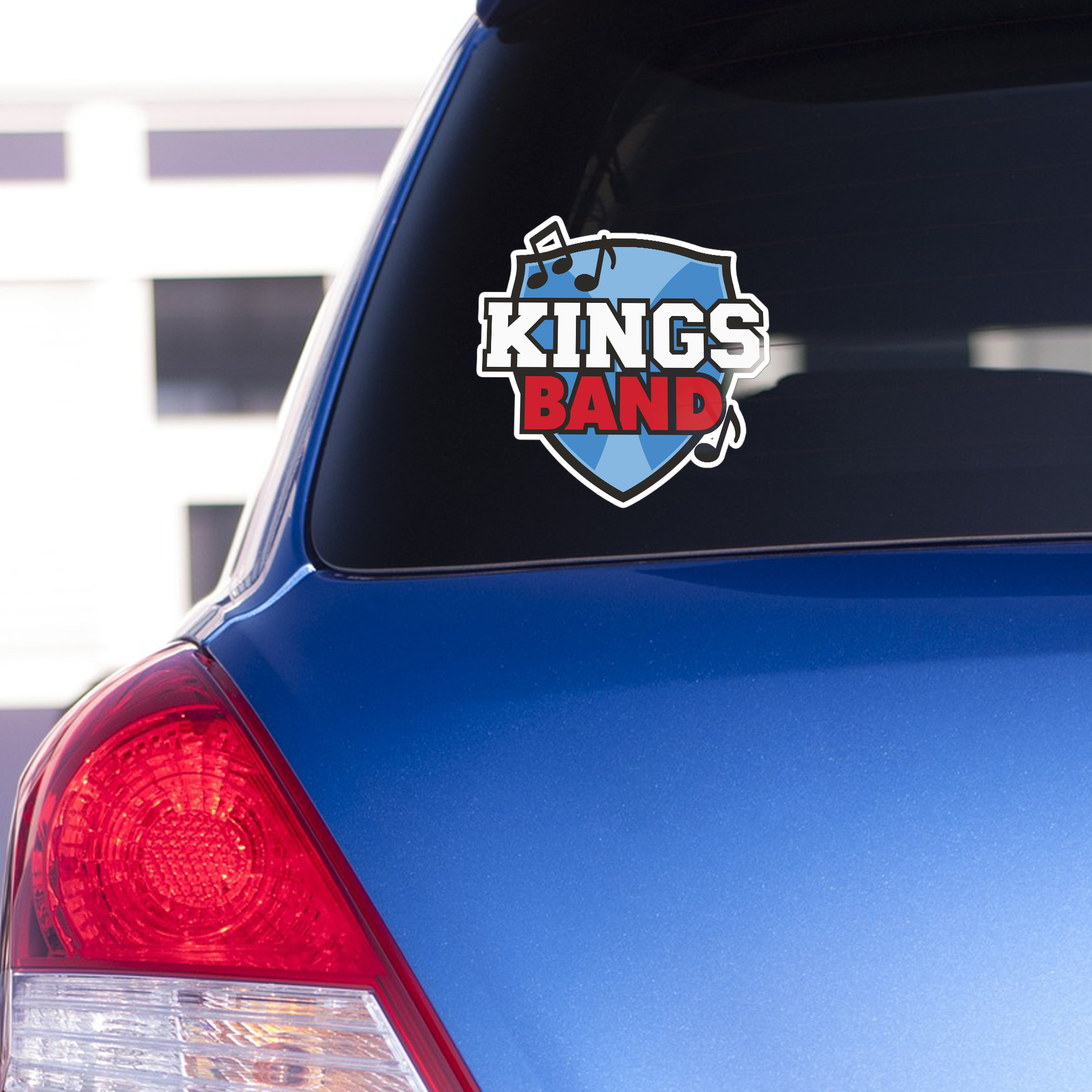 Kings Band Vinyl Decal — Shield & Musical Notes product thumbnail image Kings Band Vinyl Decal — Shield & Musical Notes product thumbnail image