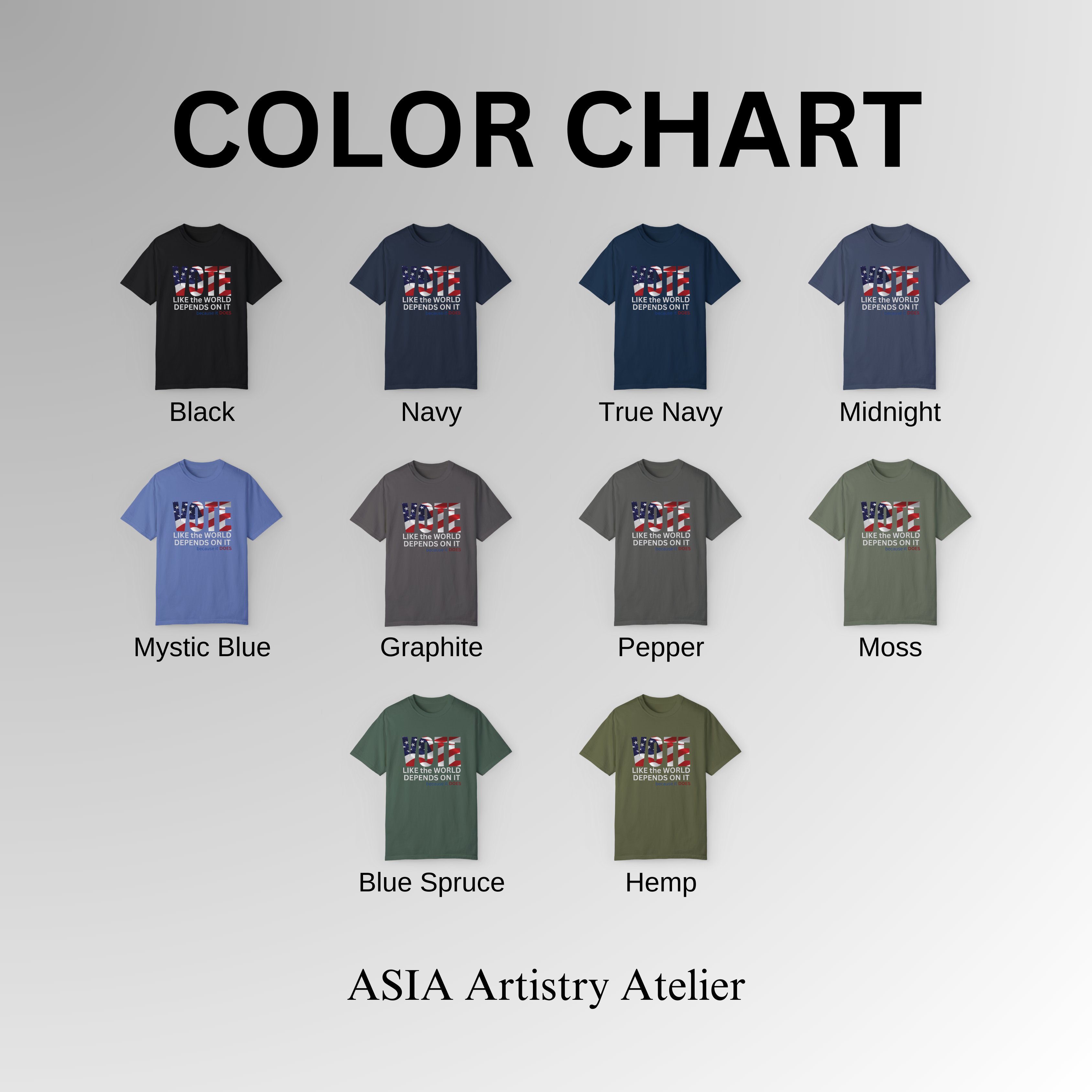 Vote Like the World depends on it - Unisex Garment-Dyed T-shirt product thumbnail image