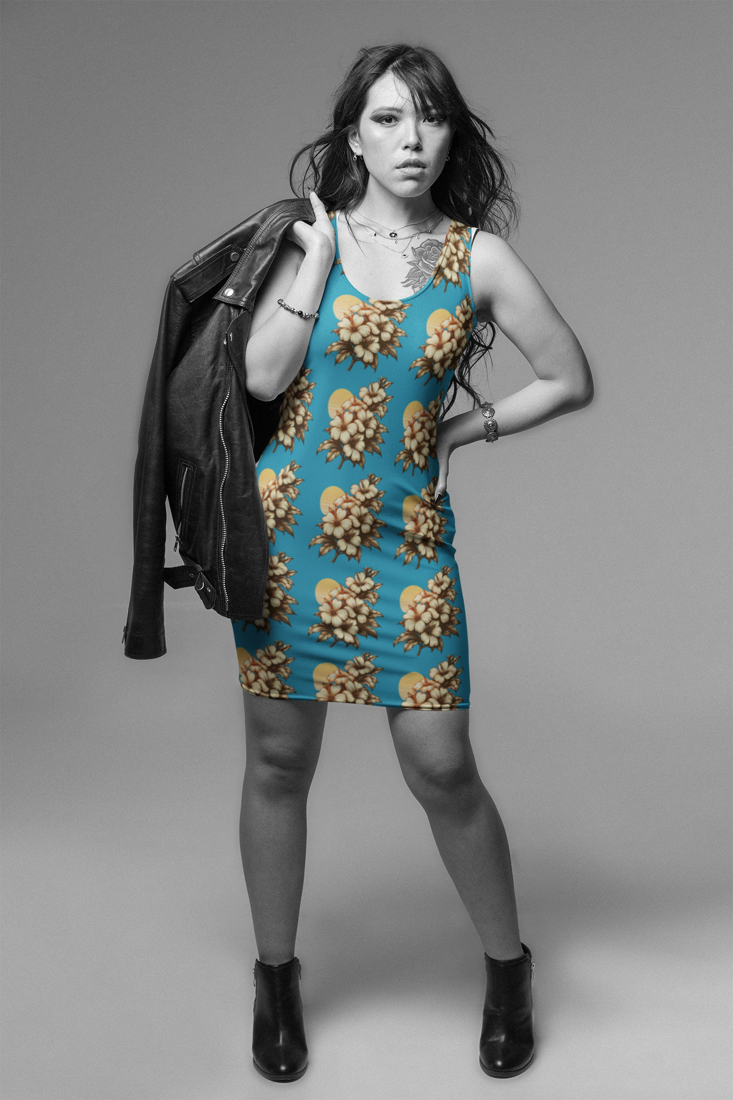 Sunset Floral Women's Tank Dress (AOP) product thumbnail image Sunset Floral Women's Tank Dress (AOP) product thumbnail image