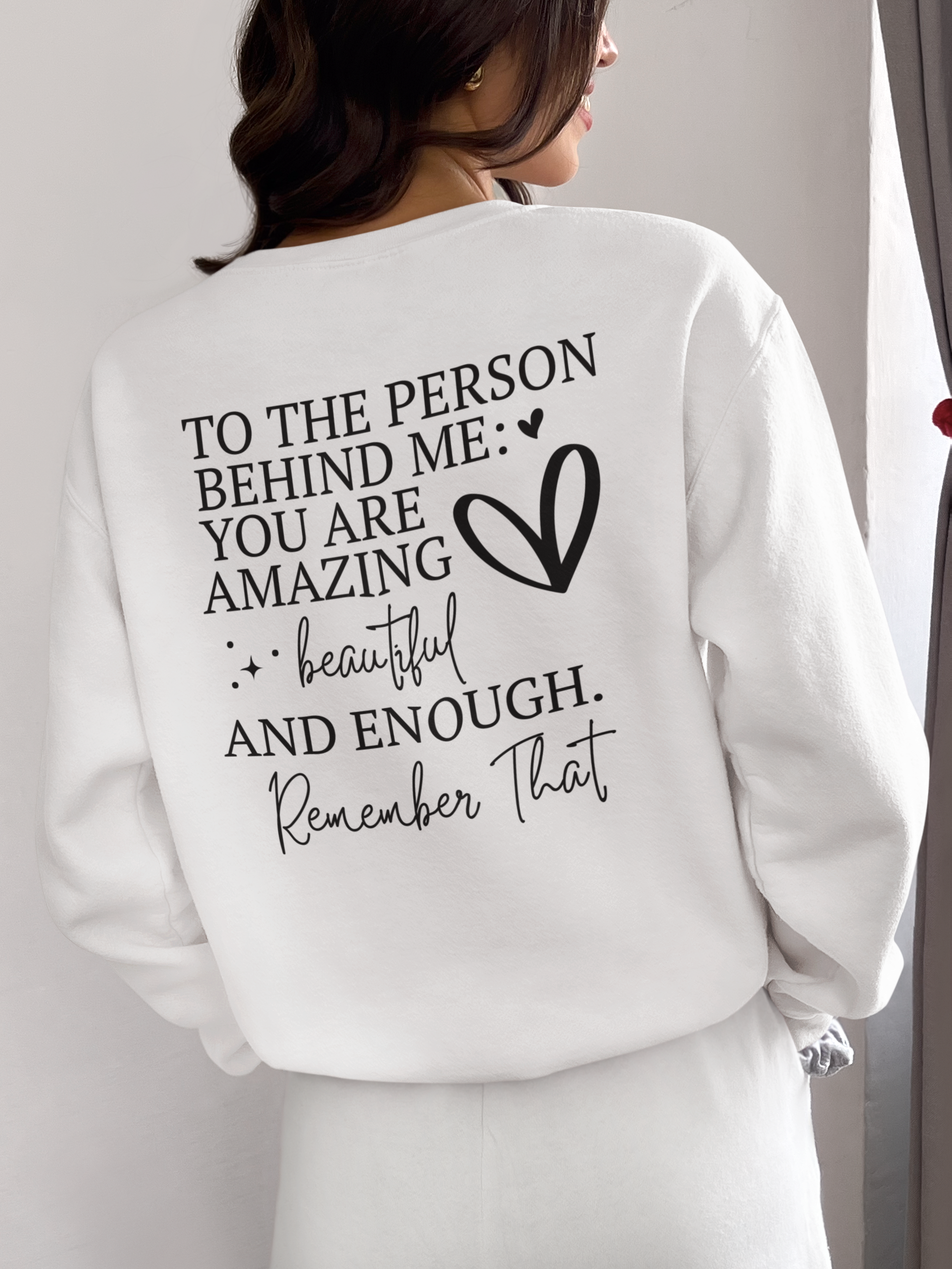 Christian Lightweight Crewneck Sweatshirt, You are Enough, Dear Person behind me, Unisex Sweatshirt, Inspirational Clothing, Christian product thumbnail image Christian Lightweight Crewneck Sweatshirt, You are Enough, Dear Person behind me, Unisex Sweatshirt, Inspirational Clothing, Christian product thumbnail image