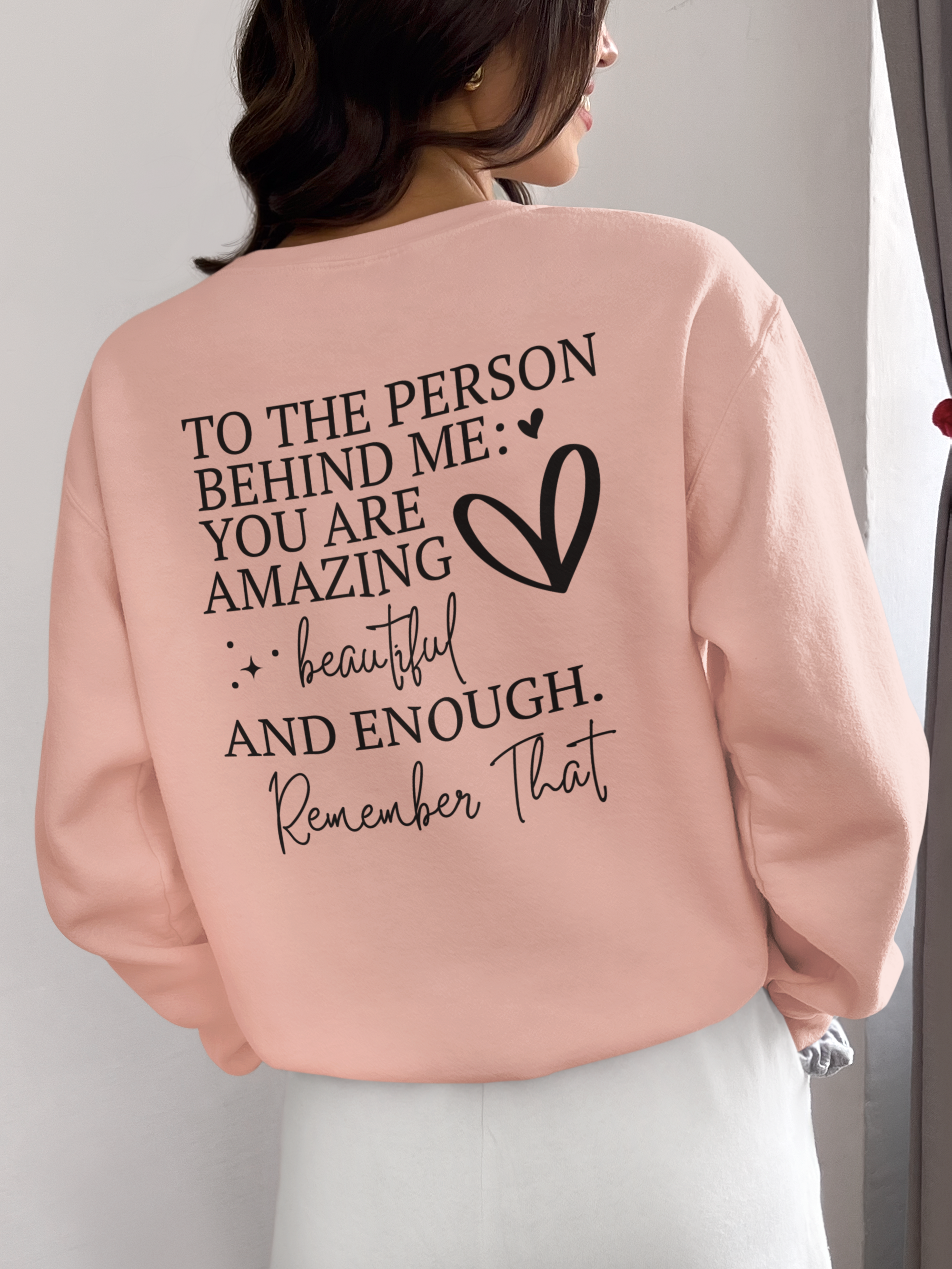 Christian Lightweight Crewneck Sweatshirt, You are Enough, Dear Person behind me, Unisex Sweatshirt, Inspirational Clothing, Christian product thumbnail image Christian Lightweight Crewneck Sweatshirt, You are Enough, Dear Person behind me, Unisex Sweatshirt, Inspirational Clothing, Christian product thumbnail image