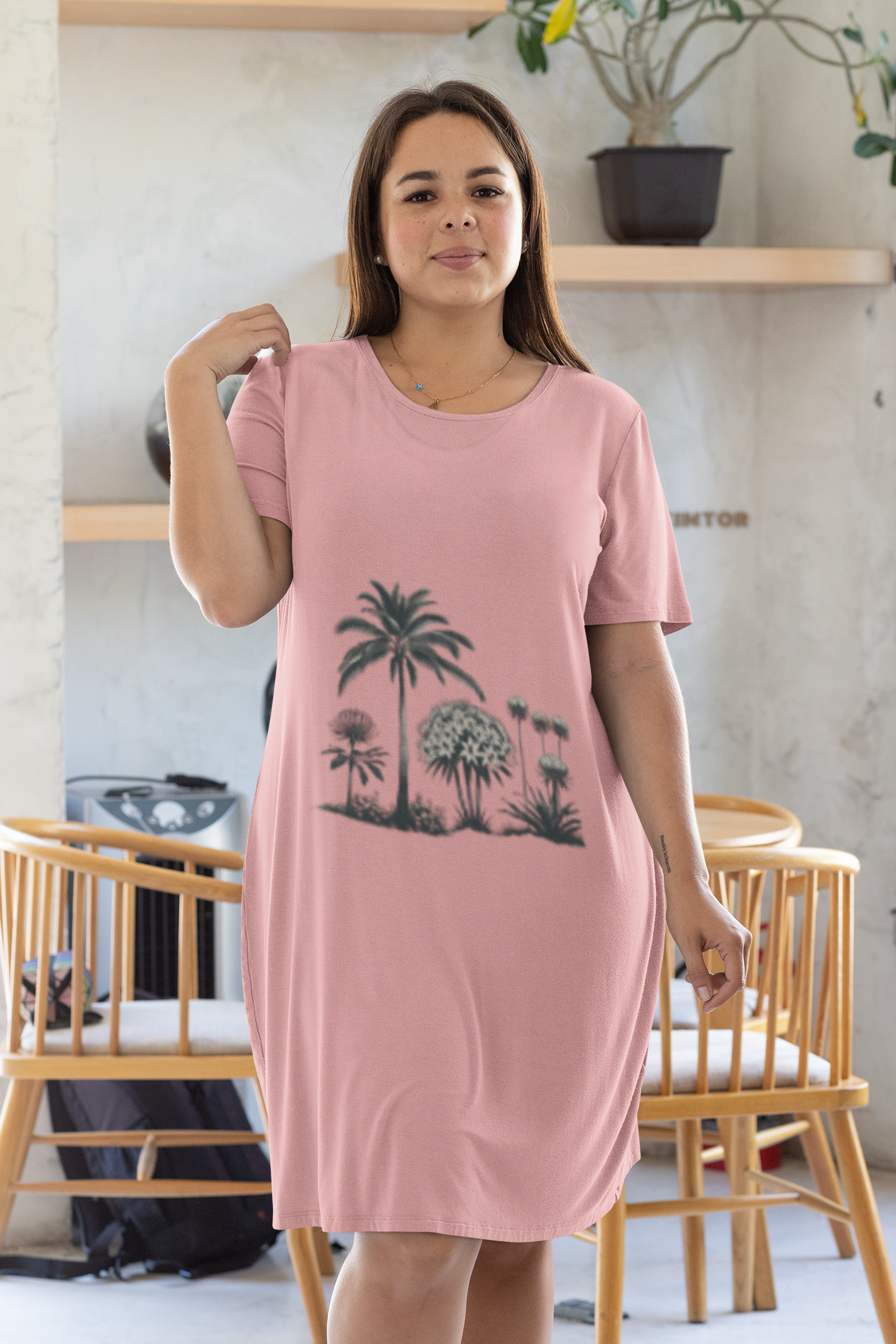 Island Plant Life Spinner T-Shirt Dress product thumbnail image Island Plant Life Spinner T-Shirt Dress product thumbnail image