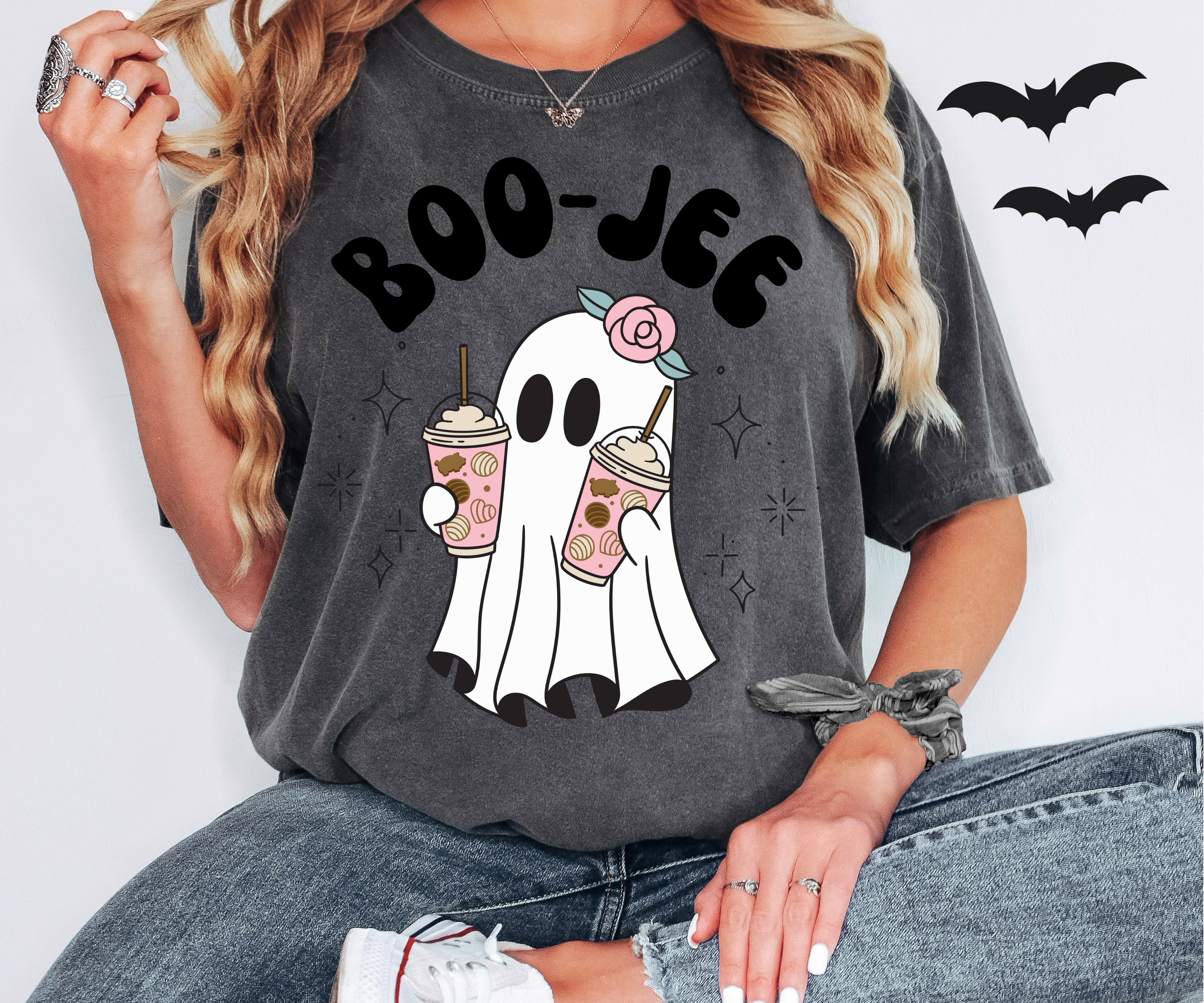 Boo-Jee Ghost Halloween T-Shirt - Unisex Garment-Dyed T-shirt Boo-Jee Ghost Halloween T-Shirt - Unisex Garment-Dyed T-shirt