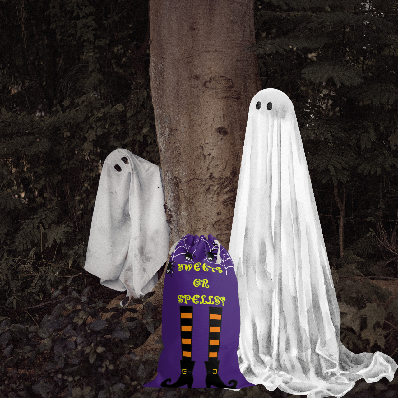 Sweets or Treats? Extra-Large Witch Trick or Treat Halloween Sack for a Night of Spooky Fun! product thumbnail image