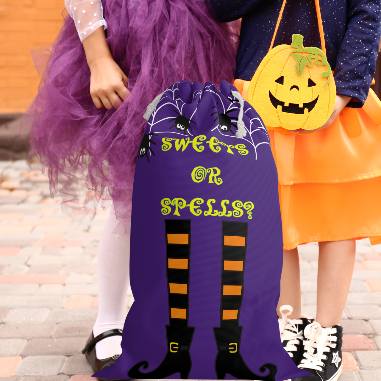 Sweets or Treats? Extra-Large Witch Trick or Treat Halloween Sack for a Night of Spooky Fun! product thumbnail image