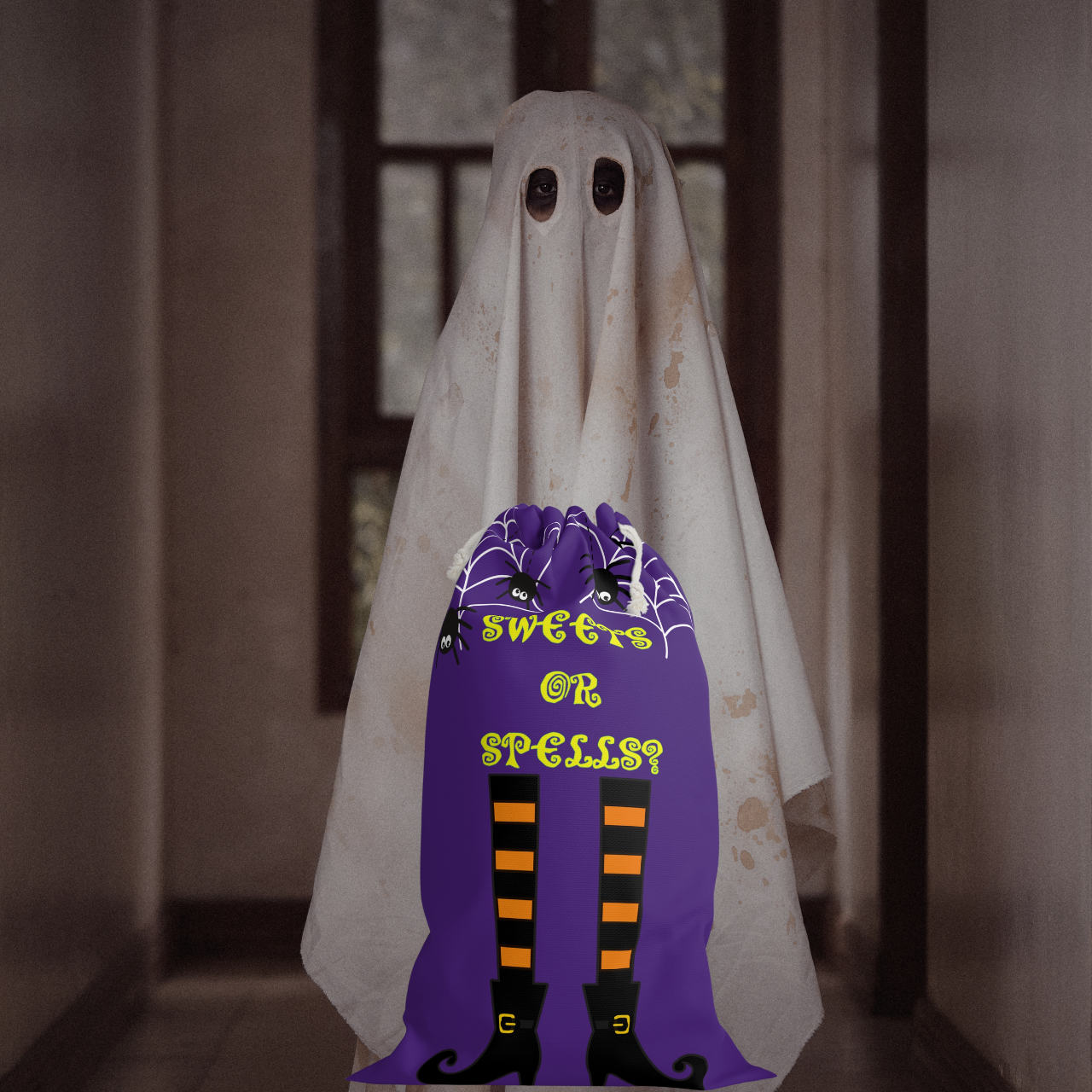 Sweets or Treats? Extra-Large Witch Trick or Treat Halloween Sack for a Night of Spooky Fun! product thumbnail image