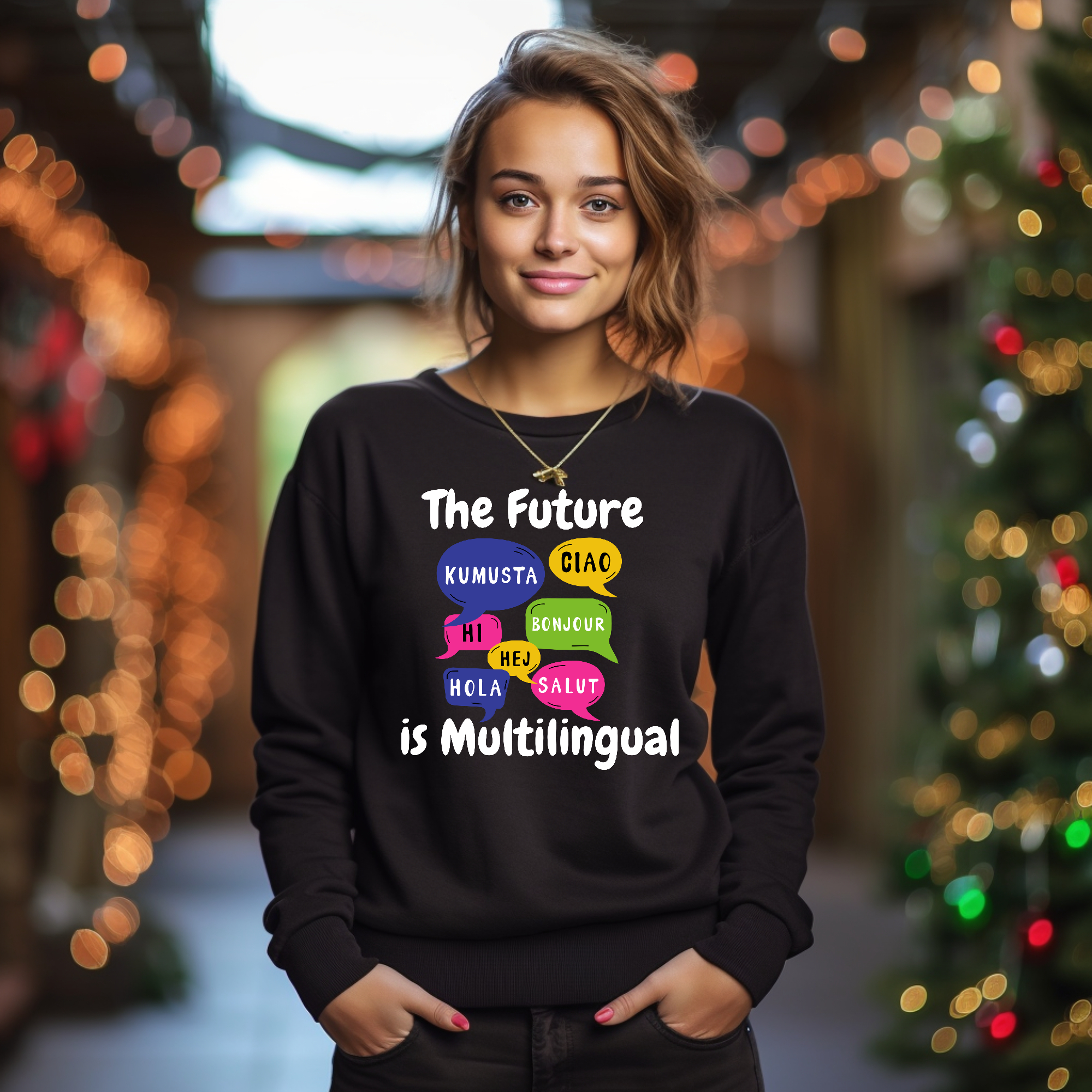 The Future is Multilingual- Unisex Heavy Blend Sweatshirt product thumbnail image The Future is Multilingual- Unisex Heavy Blend Sweatshirt product thumbnail image