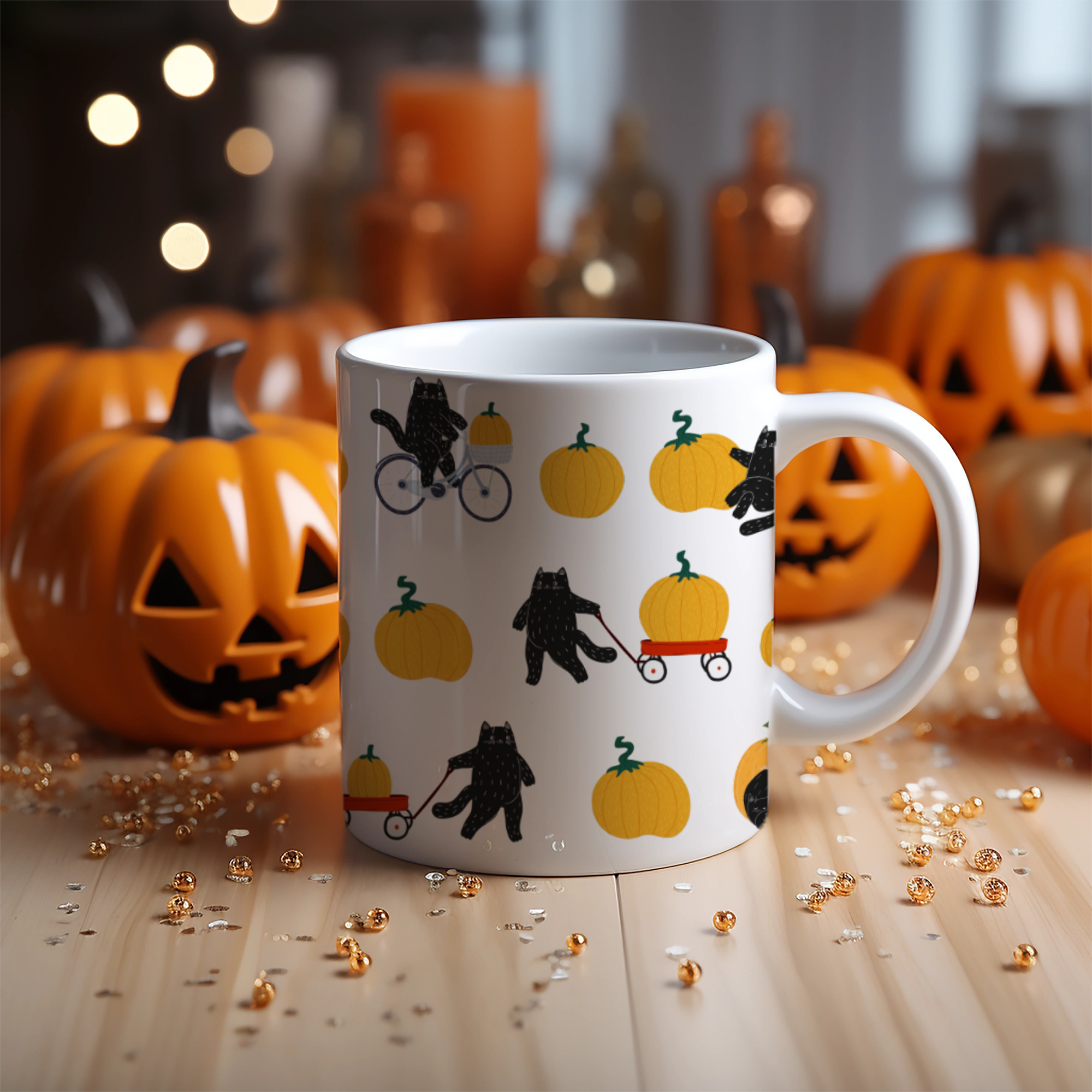 Cozy Fall Cats Mug | Playful Black Cats & Pumpkins | 11oz Ceramic Mug product thumbnail image Cozy Fall Cats Mug | Playful Black Cats & Pumpkins | 11oz Ceramic Mug product thumbnail image