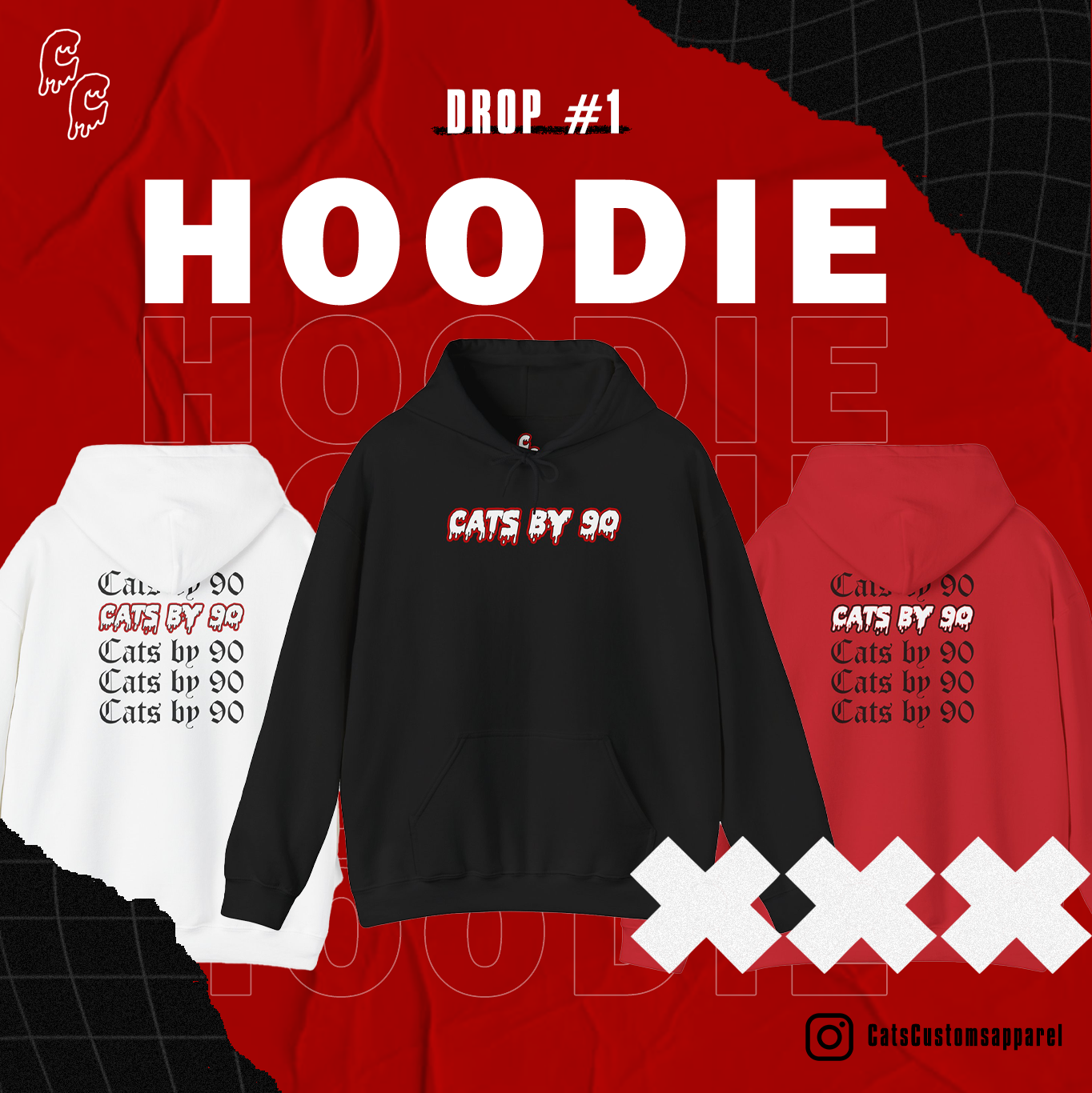 Cats By 90 Hoodie product thumbnail image Cats By 90 Hoodie product thumbnail image