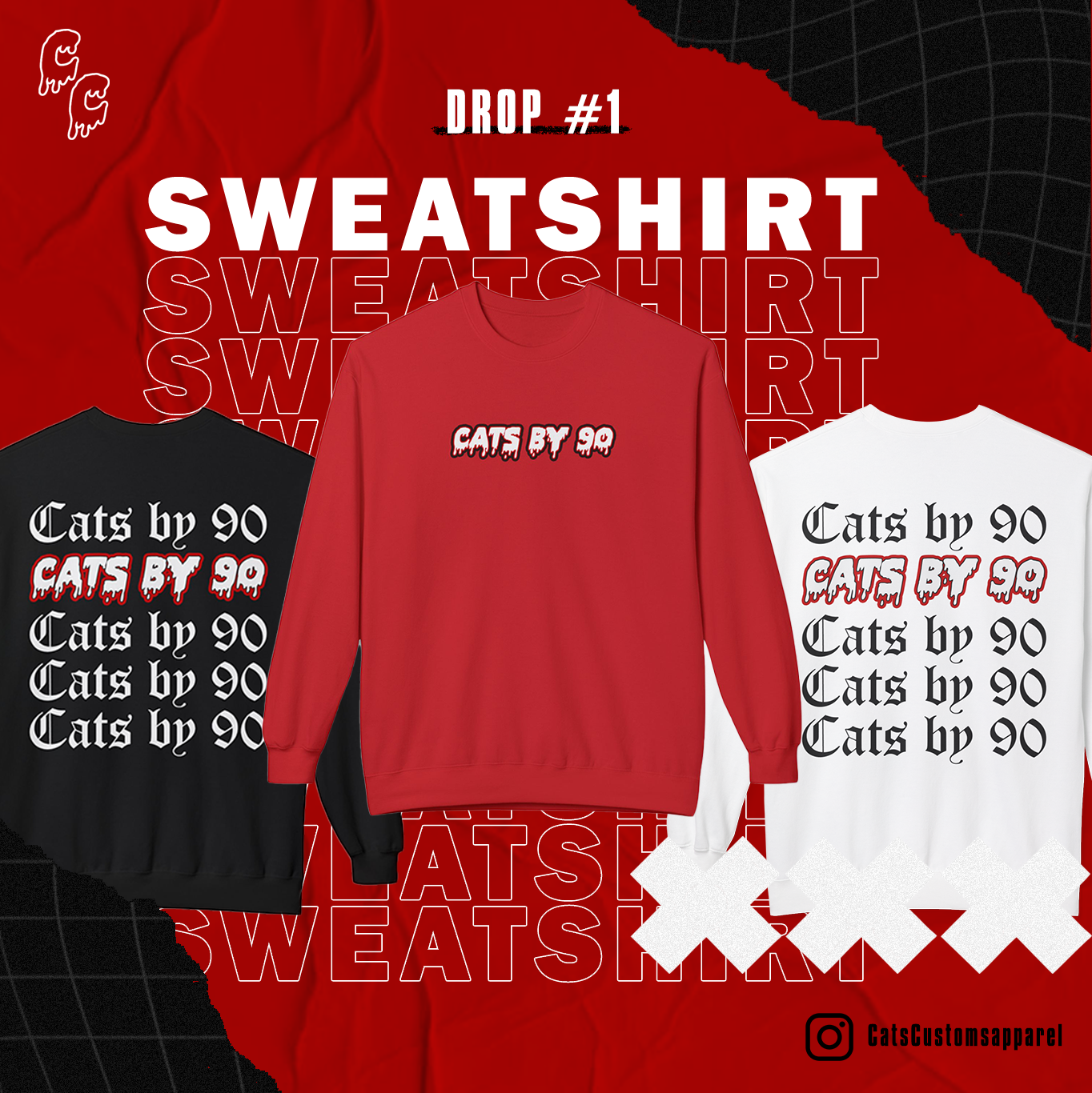 Cats By 90 Crewneck product thumbnail image Cats By 90 Crewneck product thumbnail image