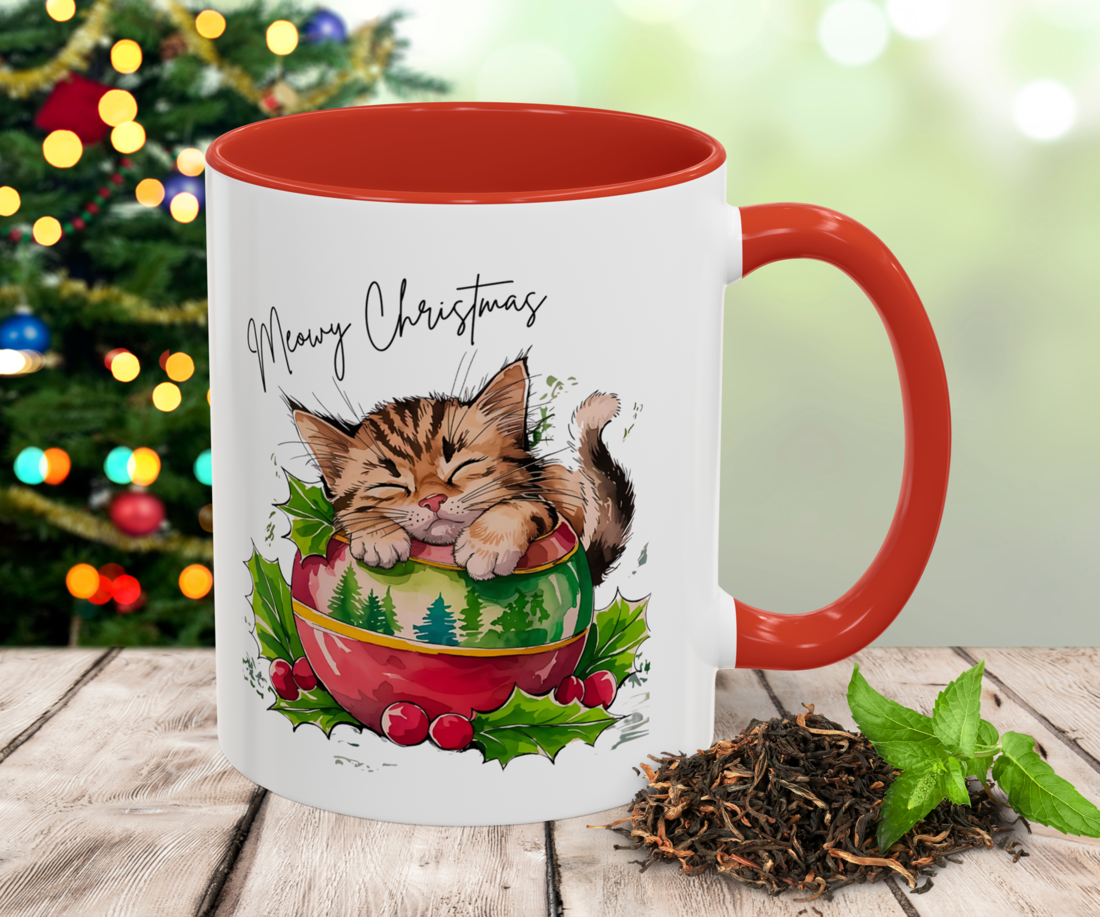 Meowy Christmas Coffee Mug Tea Cup Perfect for Kitty Cat Lovers Meowy Christmas Coffee Mug Tea Cup Perfect for Kitty Cat Lovers
