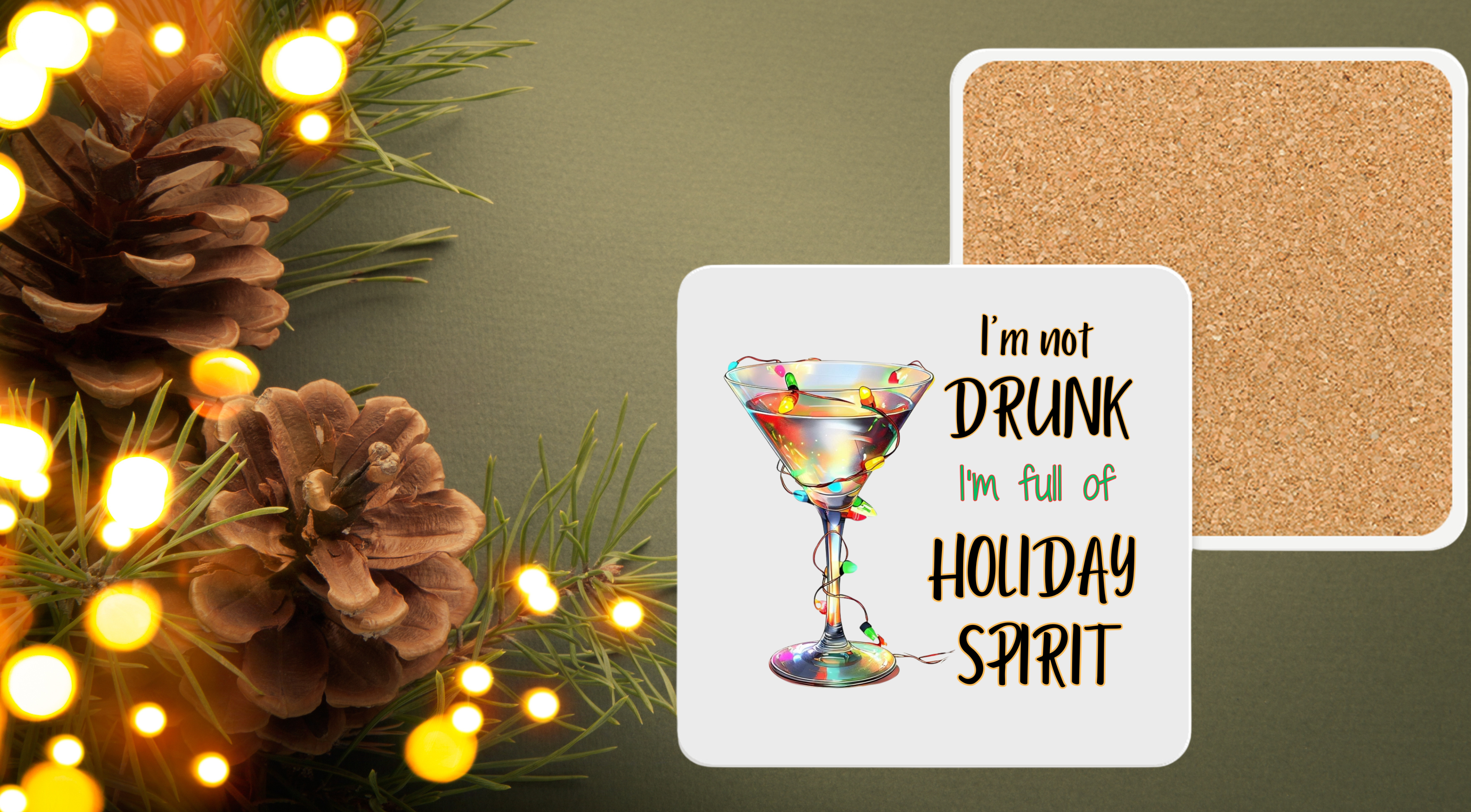 Christmas Holiday Coaster, Humorous quote, Christmas Funny Quote, Ceramic Coaster, Get 1 coaster or the matching set of 4 coasters !