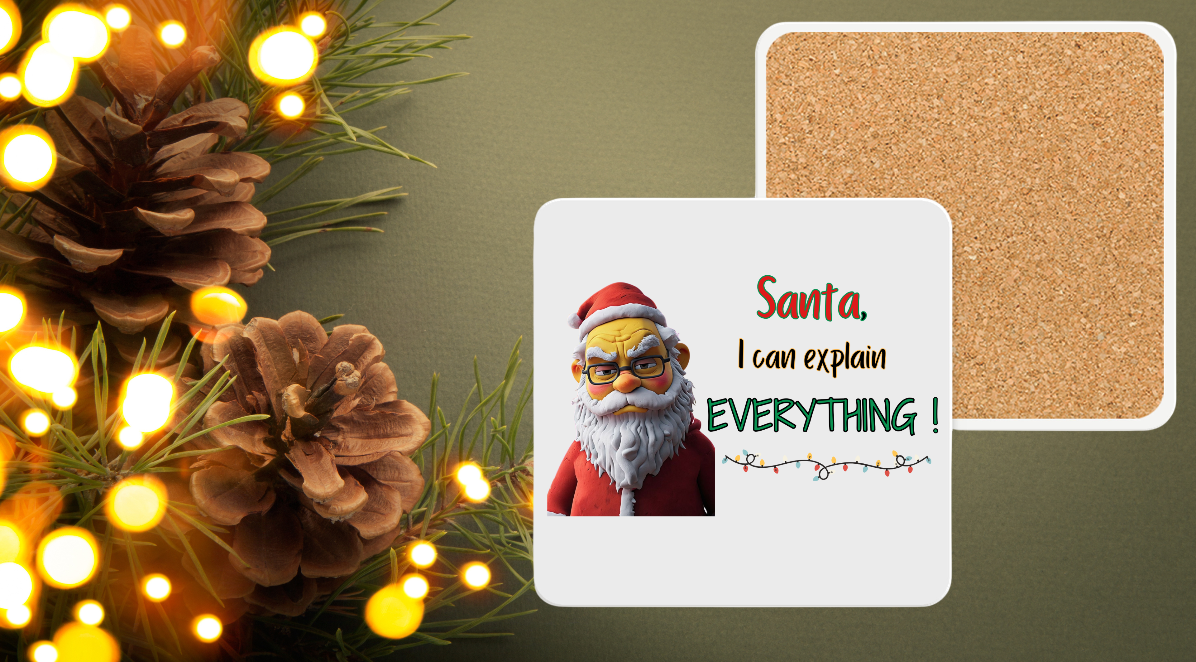 Christmas Humorous Drink Coaster, Christmas Holiday Coaster, Humorous quote, Christmas Funny Quote, Ceramic Coaster, Get 1 coaster or the matching set of 4 coasters !
