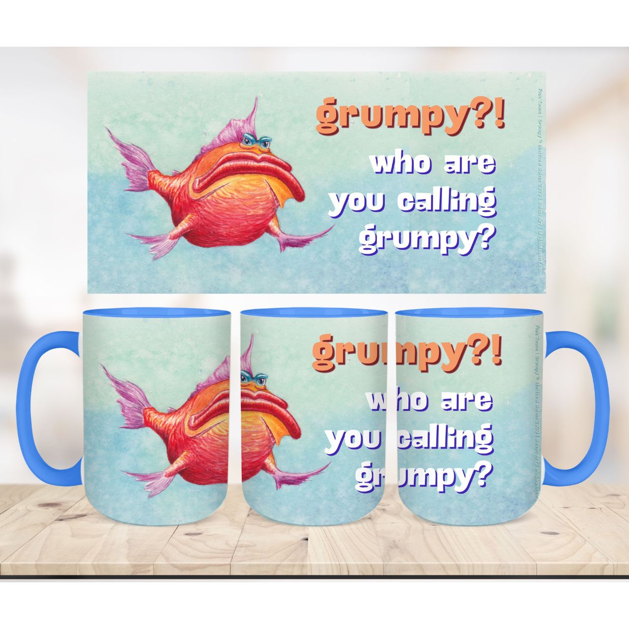 Grumpy Fish Accent Mug product thumbnail image Grumpy Fish Accent Mug product thumbnail image