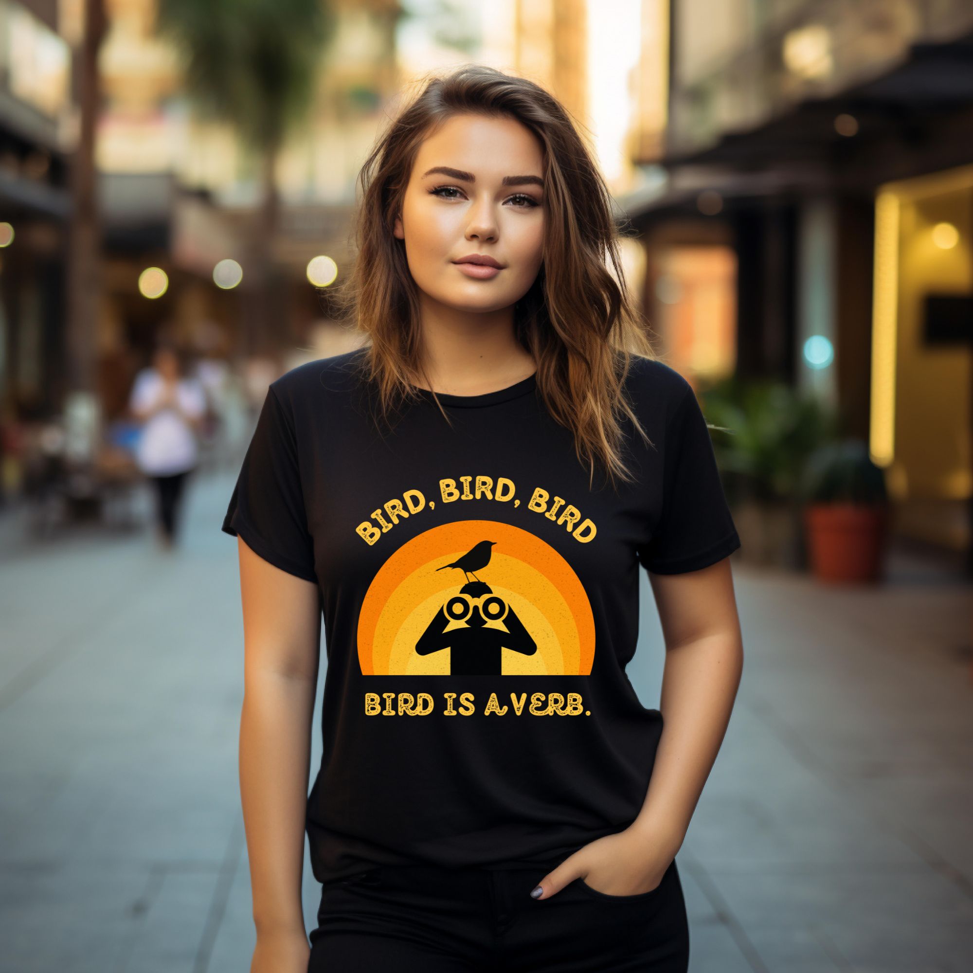 Funny Birders Unisex Tee 'Bird, Bird, Bird, Bird is a Verb' Retro T-Shirt product thumbnail image Funny Birders Unisex Tee 'Bird, Bird, Bird, Bird is a Verb' Retro T-Shirt product thumbnail image