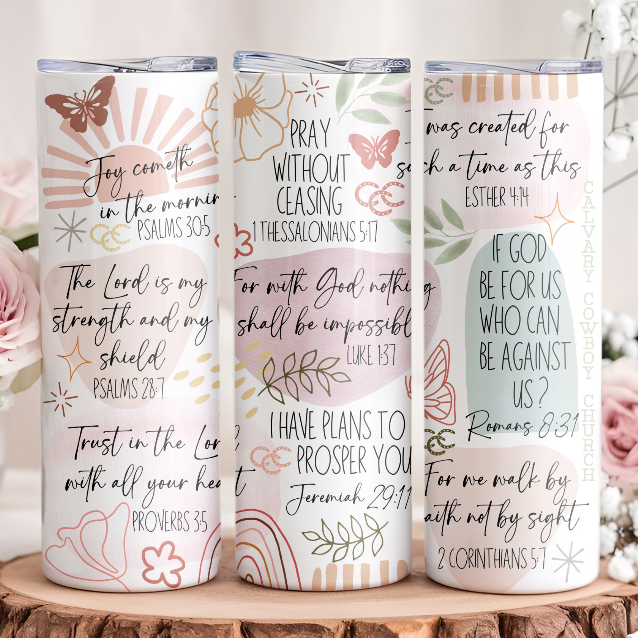 20oz Maars Skinny Tumbler with Inspirational Verses | Stainless Steel | Includes Straw 20oz Maars Skinny Tumbler with Inspirational Verses | Stainless Steel | Includes Straw