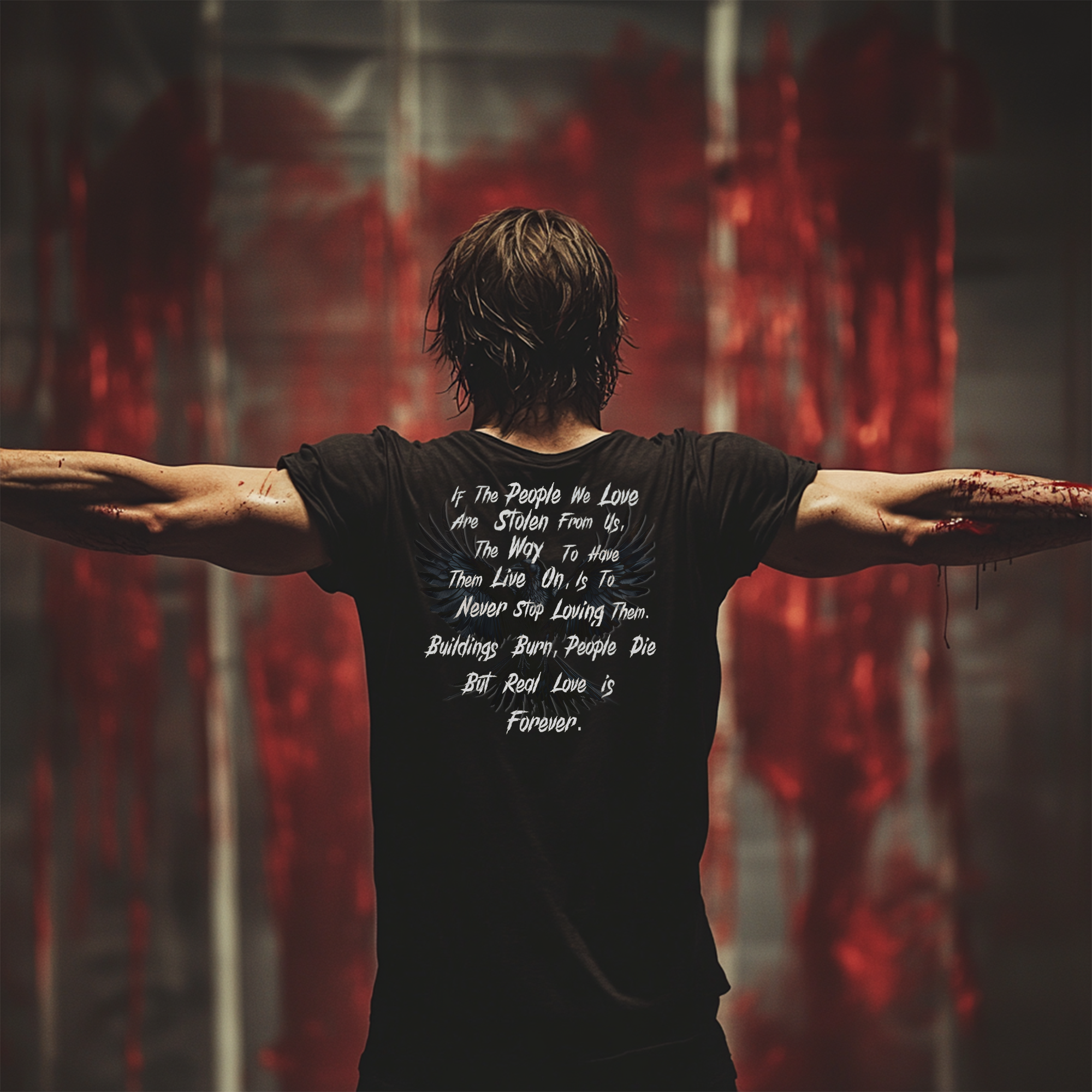 The Crow| It Can't Rain All the Time | Real Love Lasts Forever Graphic Tee  product thumbnail image
