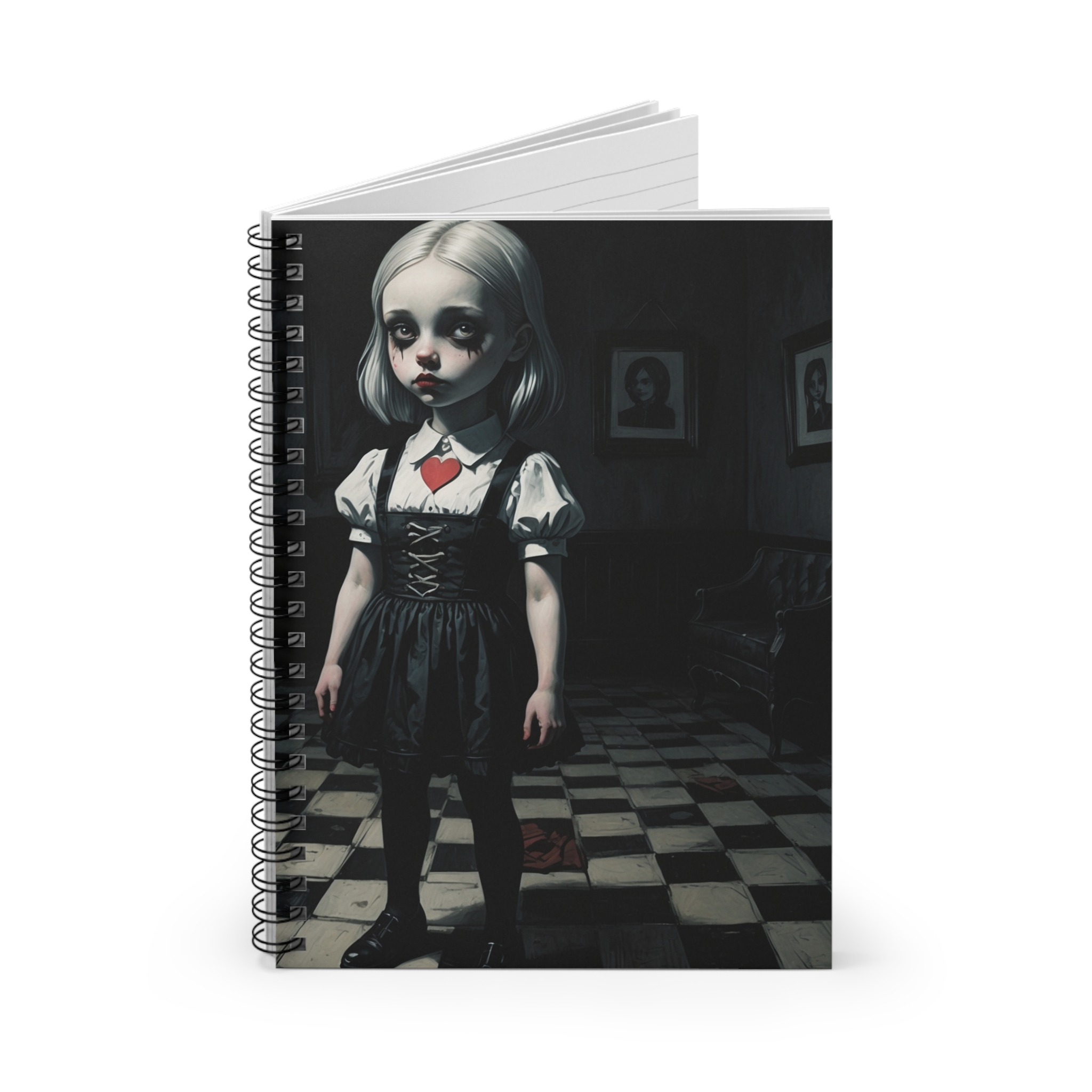 Spiral Notebook - Dark Alice Ruled Line Journal, Planner, Diary, Sketchbook, College Ruled Notebook, Gothic Stationery product thumbnail image Spiral Notebook - Dark Alice Ruled Line Journal, Planner, Diary, Sketchbook, College Ruled Notebook, Gothic Stationery product thumbnail image
