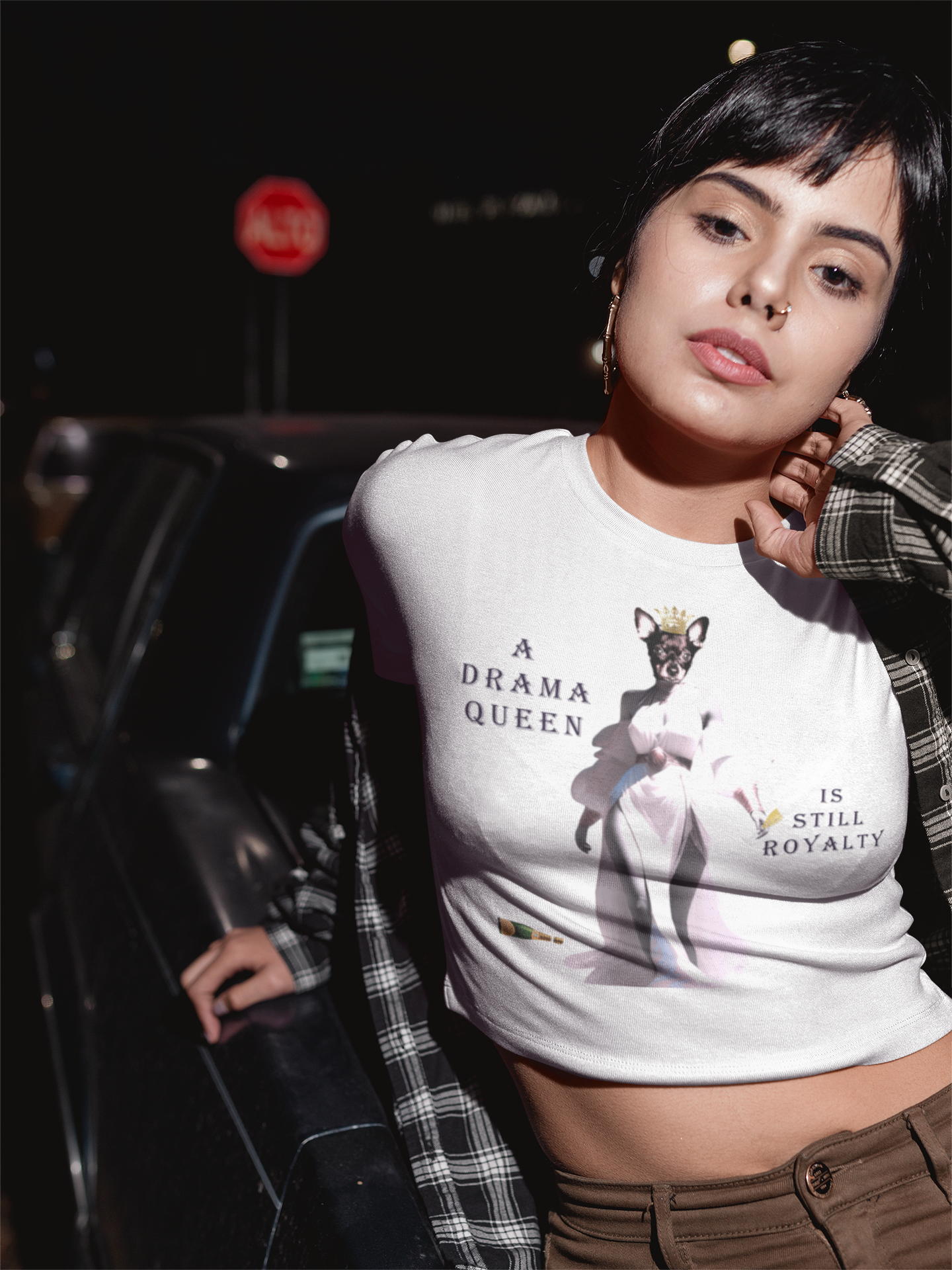 Baby Tee - Drama Queen Princess with Chihuahua Face product thumbnail image