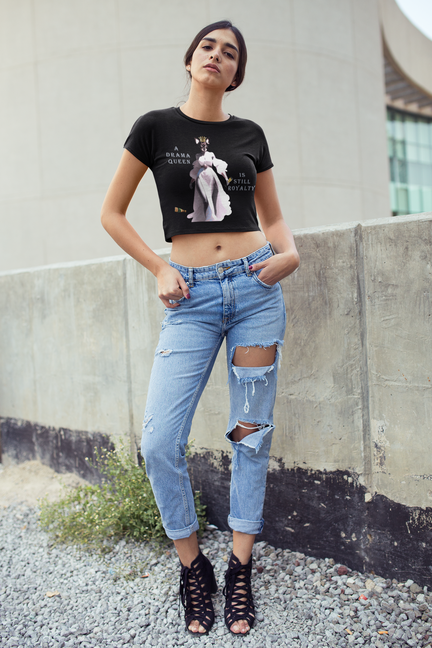 Baby Tee - Drama Queen Princess with Chihuahua Face product thumbnail image