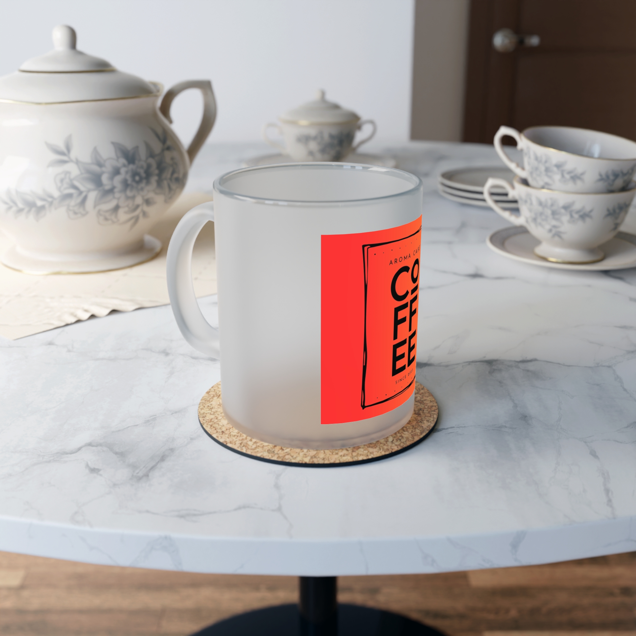 Aroma Café Frosted Glass Coffee Mug - Stylish Drinkware for Coffee Lovers product thumbnail image Aroma Café Frosted Glass Coffee Mug - Stylish Drinkware for Coffee Lovers product thumbnail image