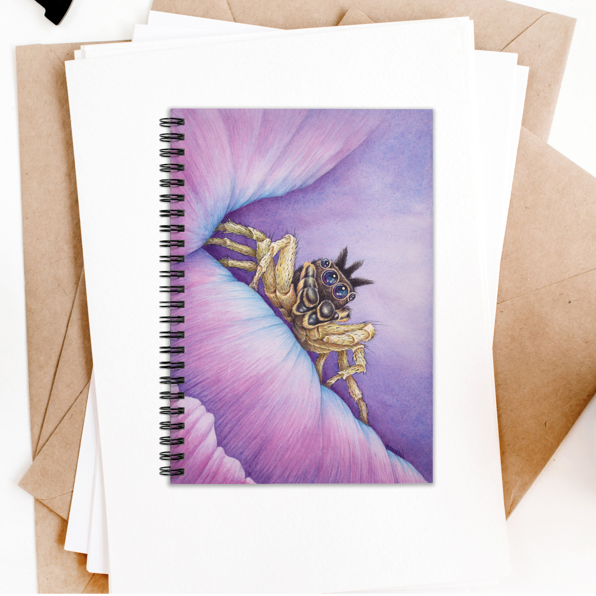 Jumping Spider on Purple Flower | Ruled Line Notebook product thumbnail image Jumping Spider on Purple Flower | Ruled Line Notebook product thumbnail image