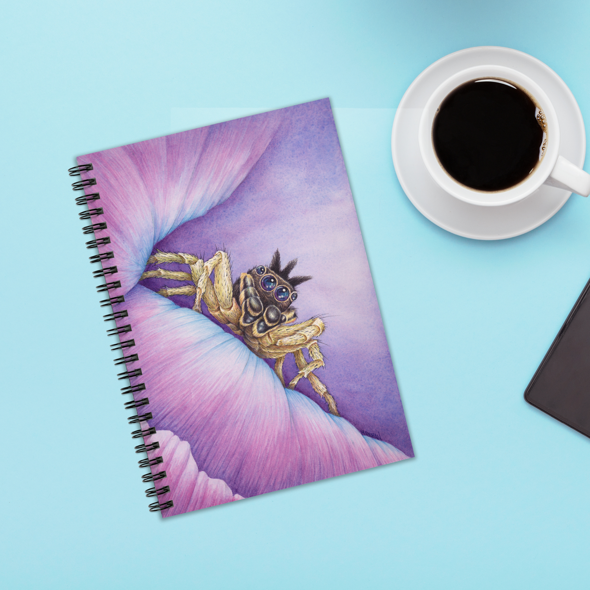 Jumping Spider on Purple Flower | Ruled Line Notebook product thumbnail image Jumping Spider on Purple Flower | Ruled Line Notebook product thumbnail image