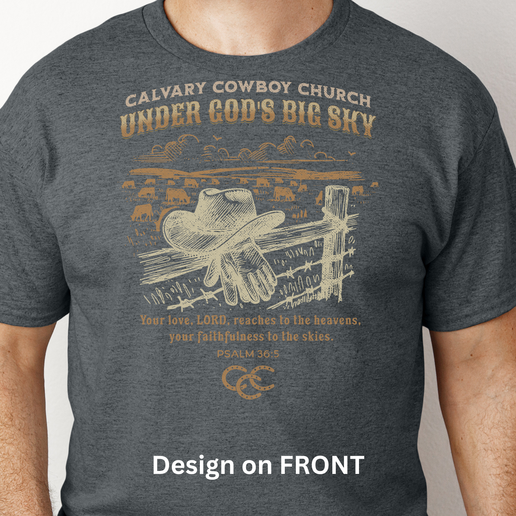 PS 36:5 Under God's Big Sky | Unisex T-Shirt | Design on FRONT | GILDAN 5000 Shirt PS 36:5 Under God's Big Sky | Unisex T-Shirt | Design on FRONT | GILDAN 5000 Shirt
