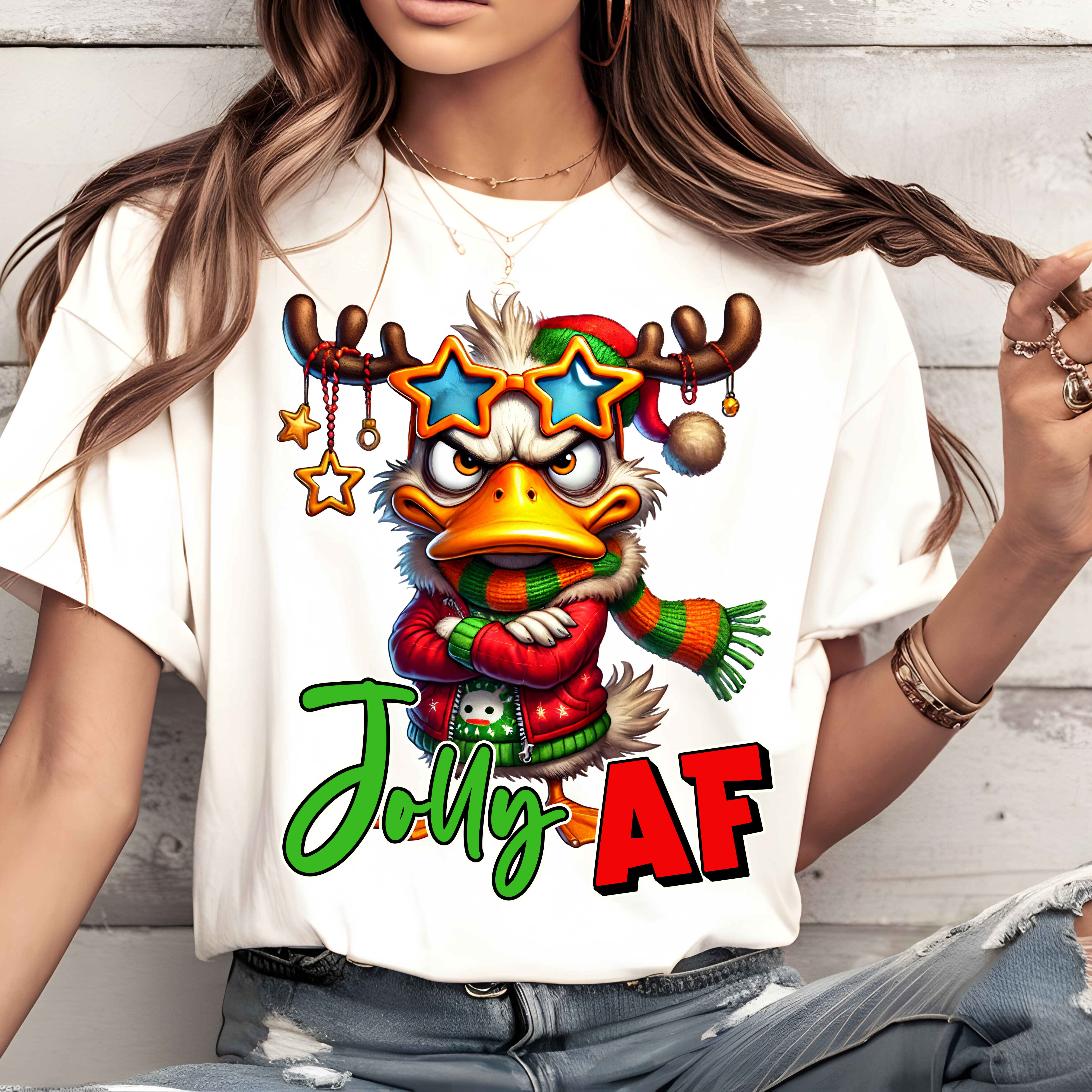 Christmas JOLLY AF Tee product thumbnail image