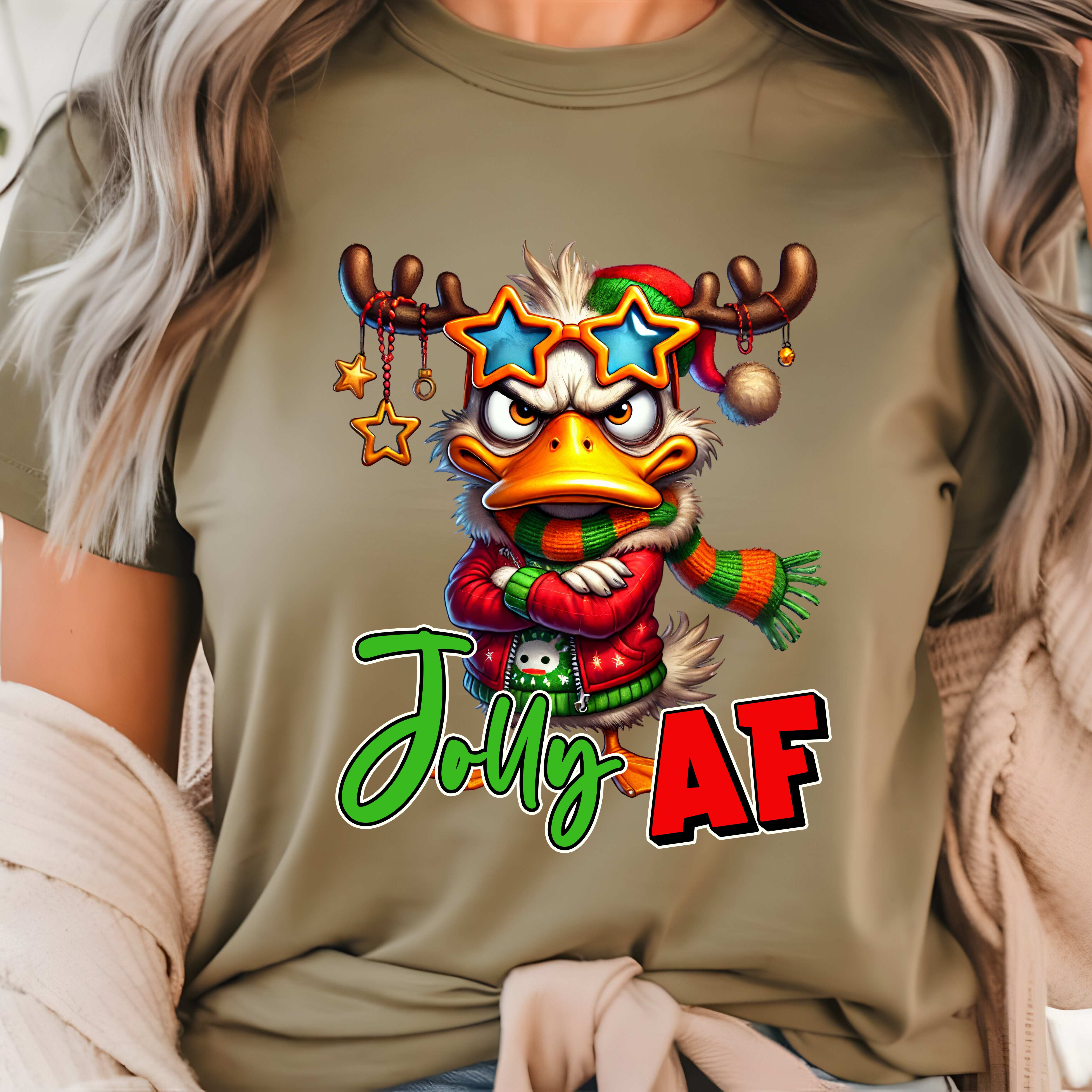 Christmas JOLLY AF Tee product thumbnail image