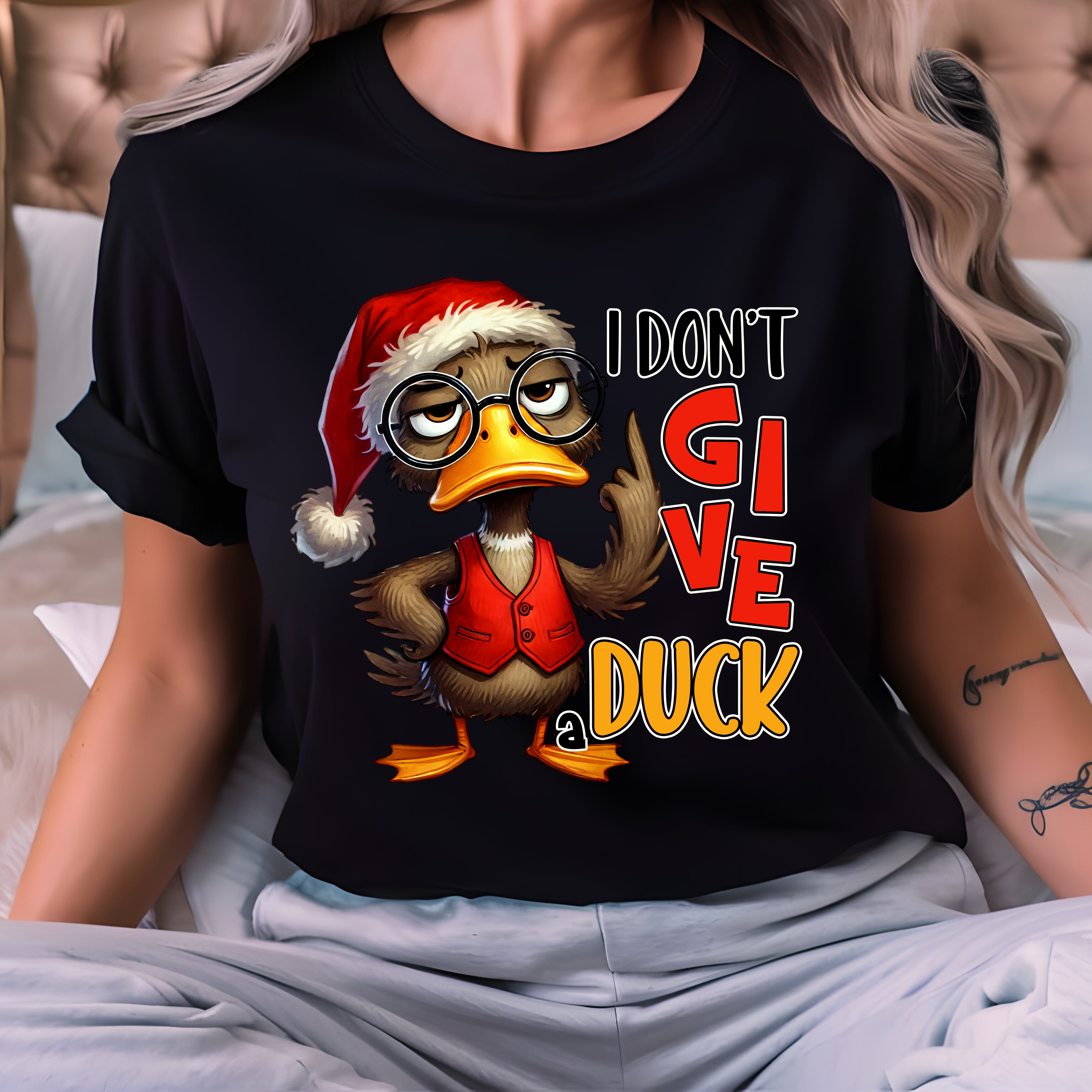 Funny Duck Unisex Tee - I DONT GIVE A DUCK product thumbnail image