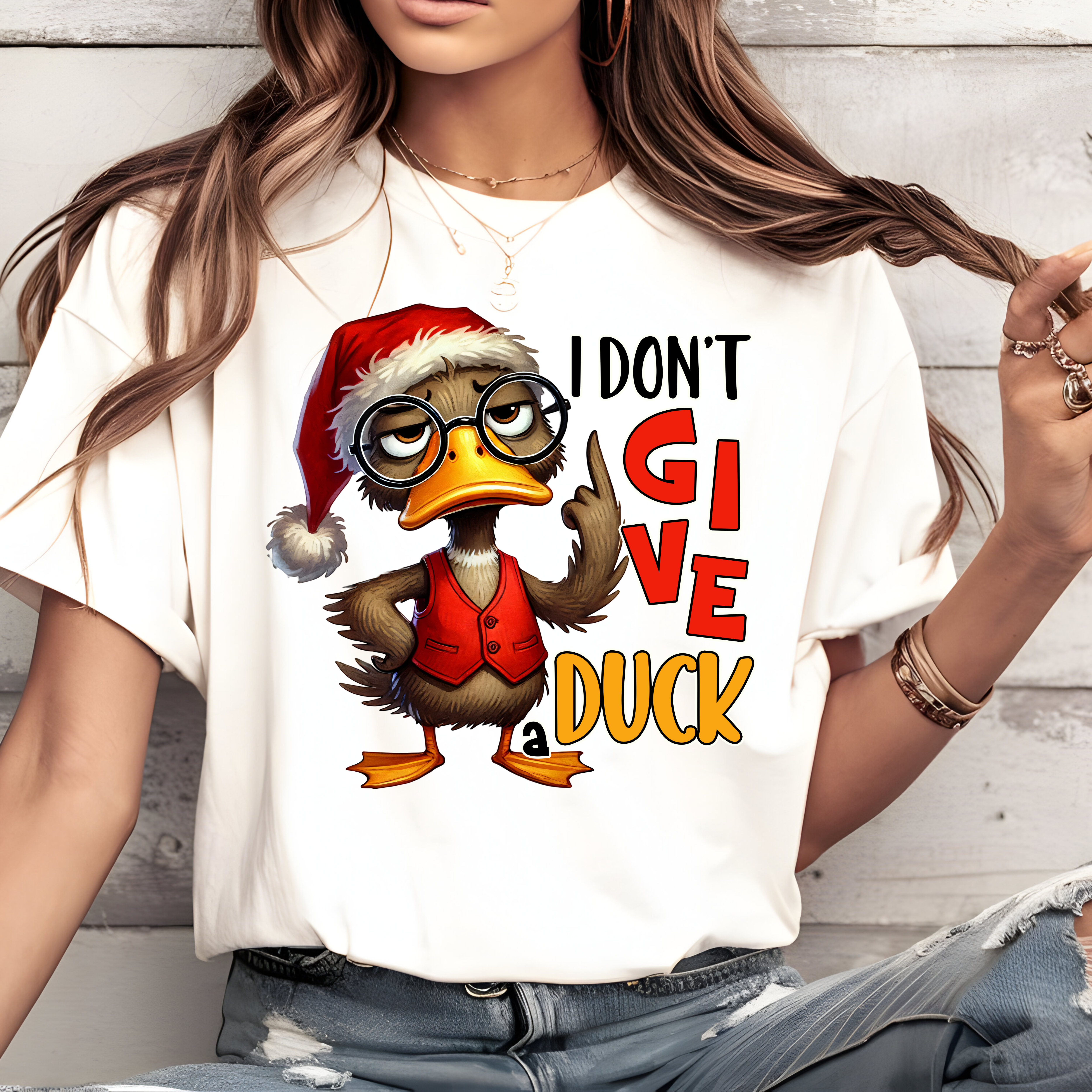 Funny Duck Unisex Tee - I DONT GIVE A DUCK product thumbnail image
