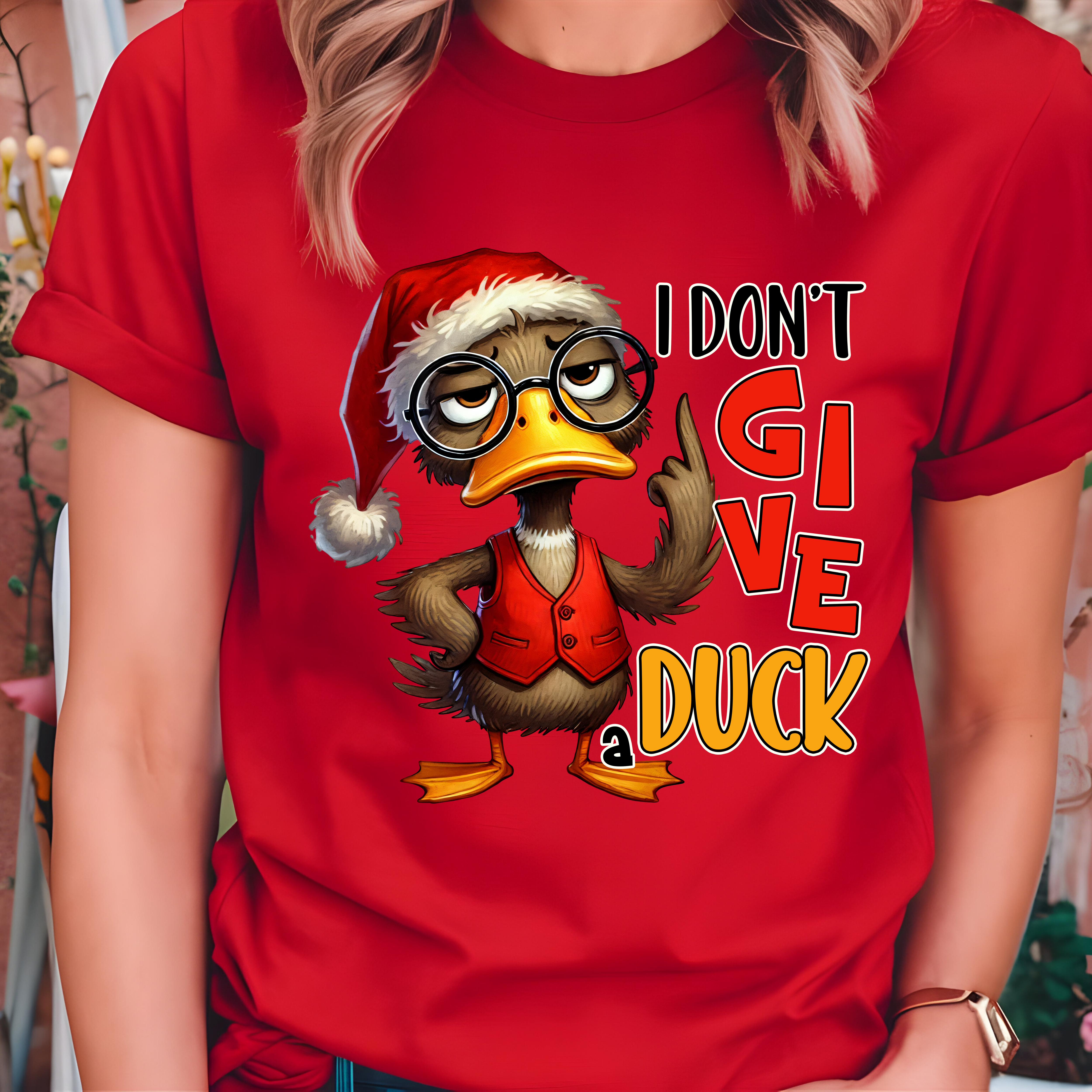 Funny Duck Unisex Tee - I DONT GIVE A DUCK product thumbnail image