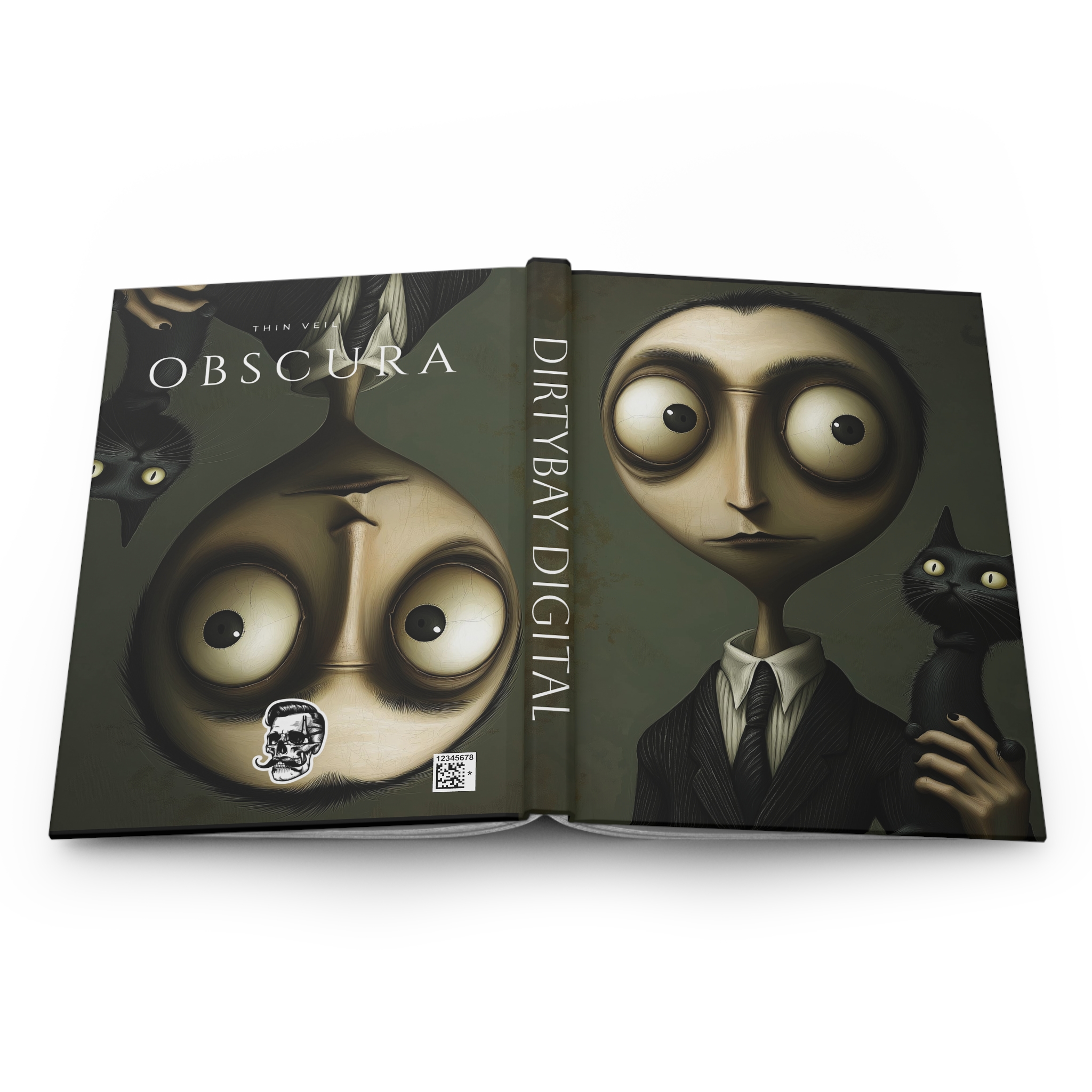 Hardcover Journal, Thin Veil Obscura: Henry, Matte Notebook, Gothic Diary, Spooky Sketchbook, Creepy Notepad product thumbnail image Hardcover Journal, Thin Veil Obscura: Henry, Matte Notebook, Gothic Diary, Spooky Sketchbook, Creepy Notepad product thumbnail image