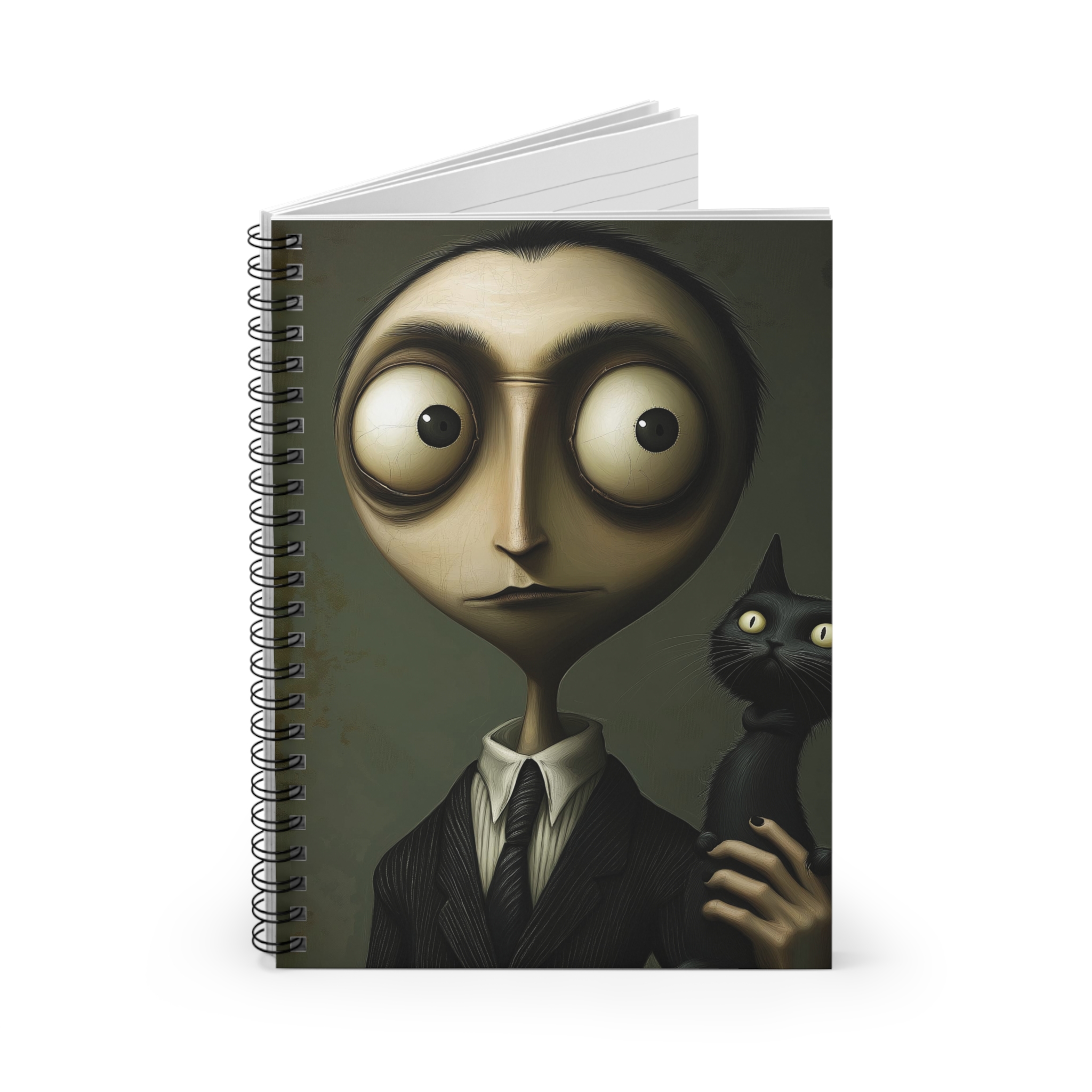 Spiral Notebook - Thin Veil Obscura: Henry &amp; Earl the Cat, Journal, Cat Lover Gift, School Supplies, Ruled Line, Writing Notebook, product thumbnail image