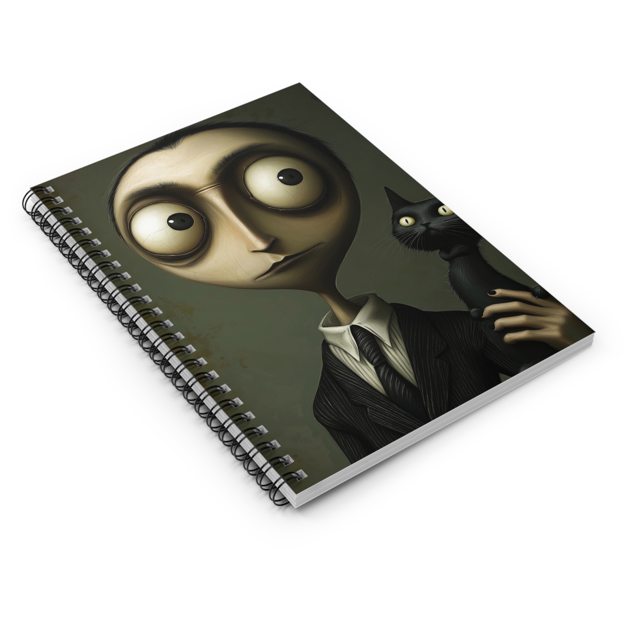 Spiral Notebook - Thin Veil Obscura: Henry &amp; Earl the Cat, Journal, Cat Lover Gift, School Supplies, Ruled Line, Writing Notebook, product thumbnail image