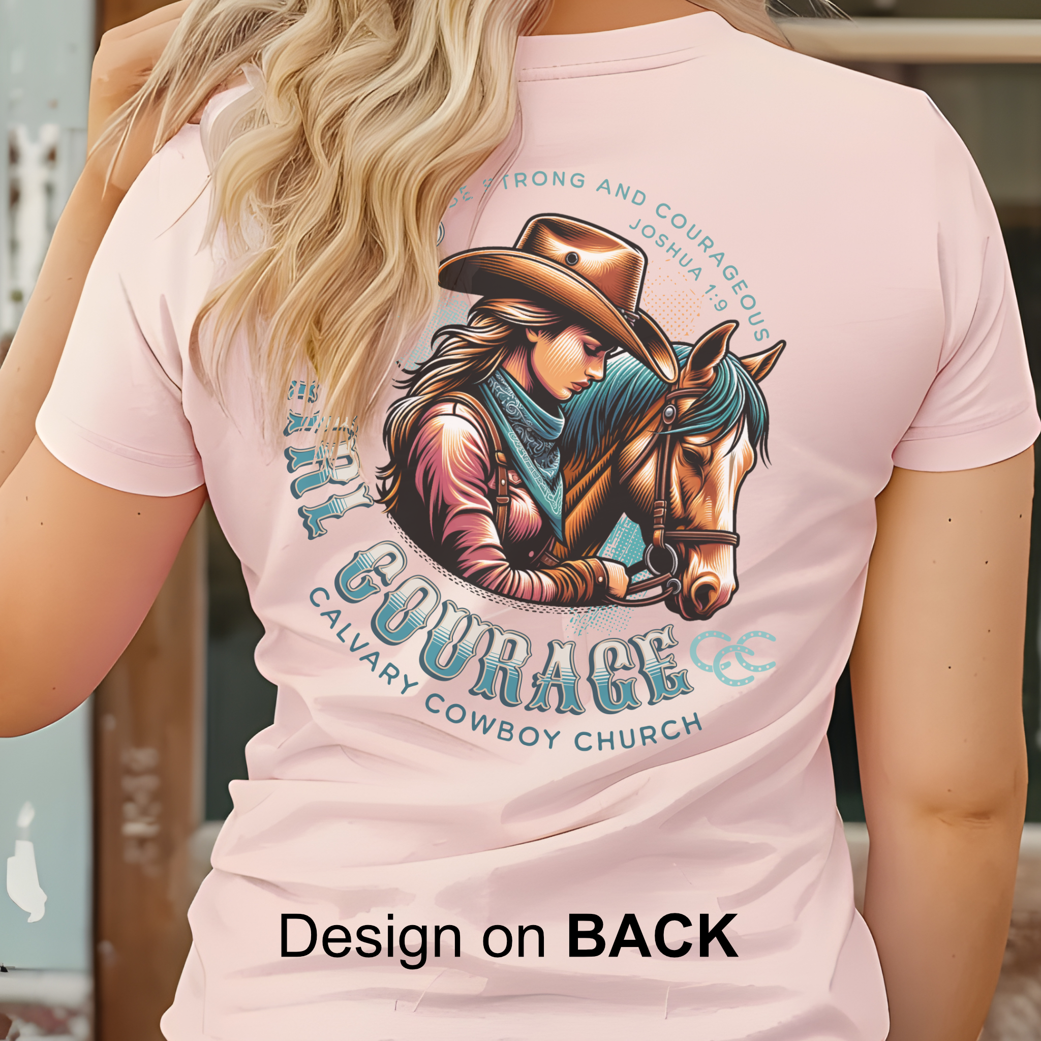 JOS 1:9 Cowgirl Courage Shirt | Design on BACK | Bella & Canvas 3001 Shirt JOS 1:9 Cowgirl Courage Shirt | Design on BACK | Bella & Canvas 3001 Shirt