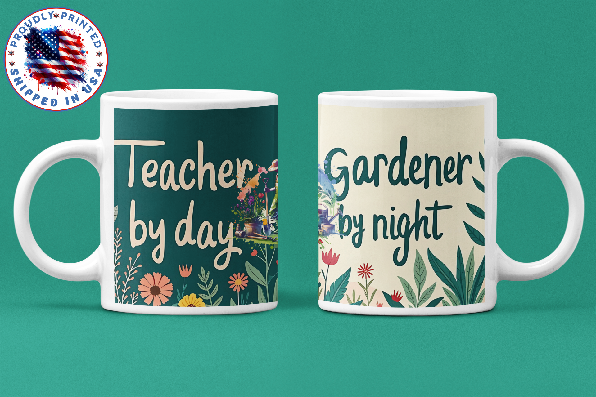 Teach by Day, Garden by Night – The Perfect Mug for Passionate Educators ,Ceramic Mug, (11oz, 15oz) product thumbnail image