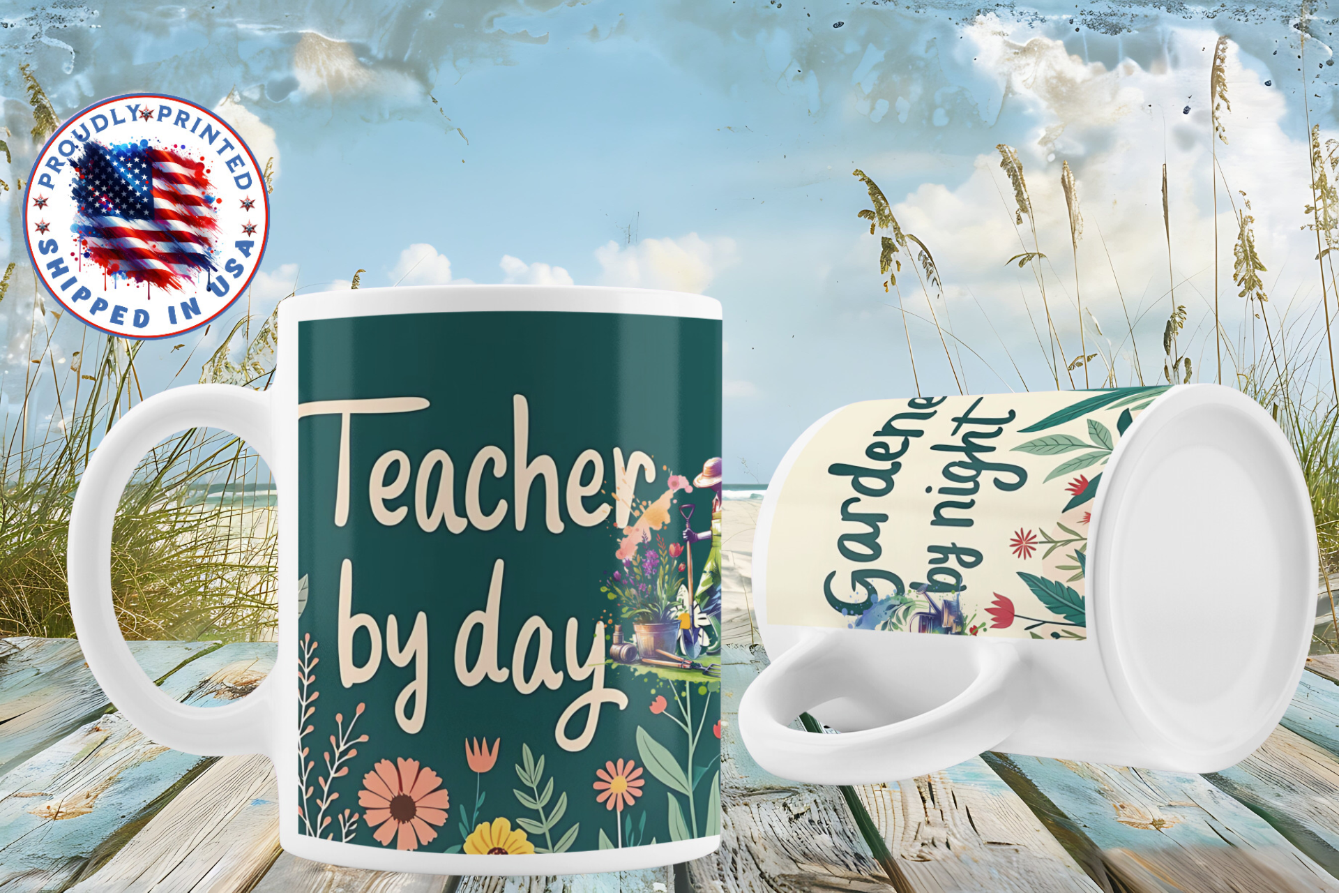 Teach by Day, Garden by Night – The Perfect Mug for Passionate Educators ,Ceramic Mug, (11oz, 15oz)