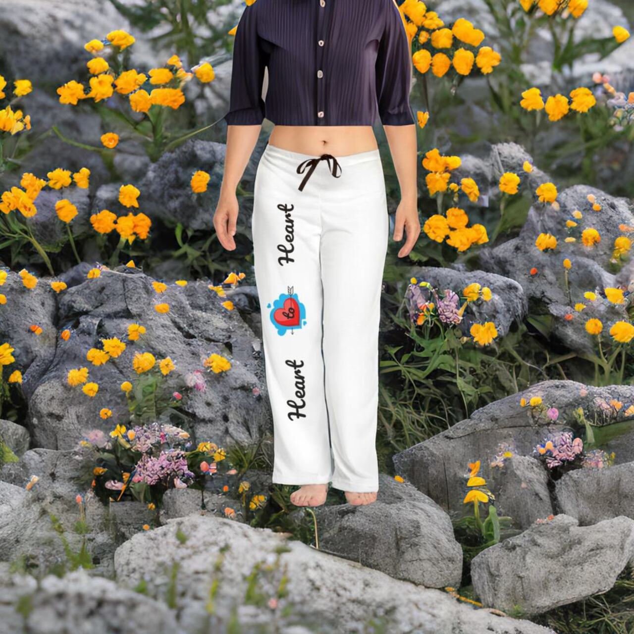 Heart to Heart Women's Pajama Pants (AOP) product thumbnail image Heart to Heart Women's Pajama Pants (AOP) product thumbnail image