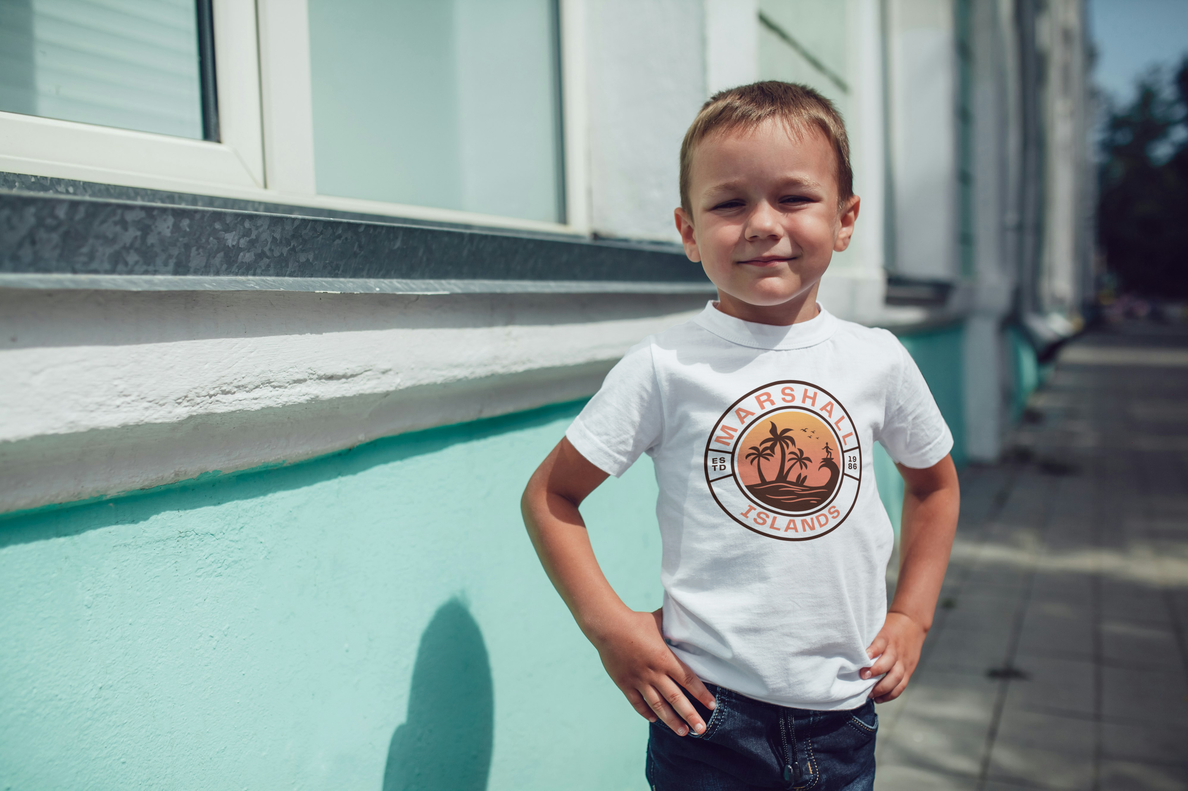 Unisex Kids Marshall Islands 1986 surf Tee