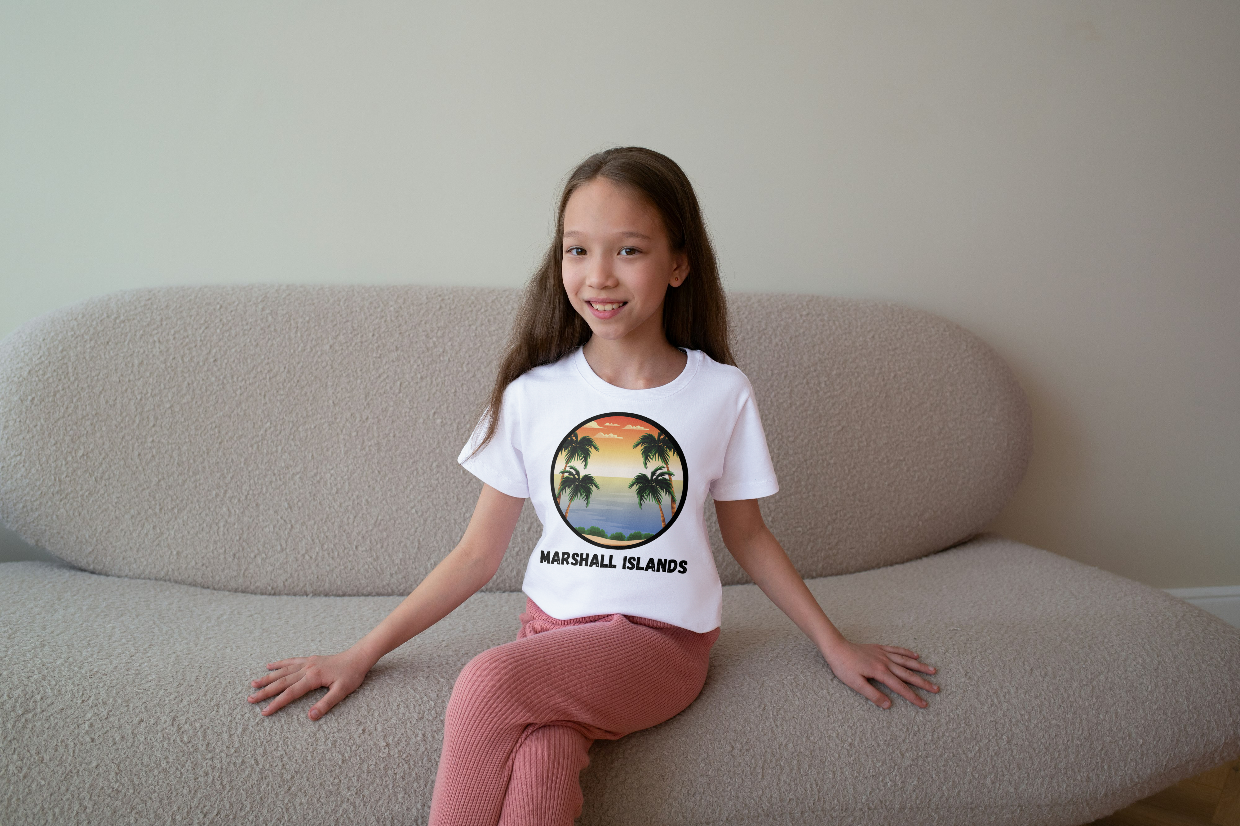 Unisex Kids Marshall Islands palm beach Tee Unisex Kids Marshall Islands palm beach Tee