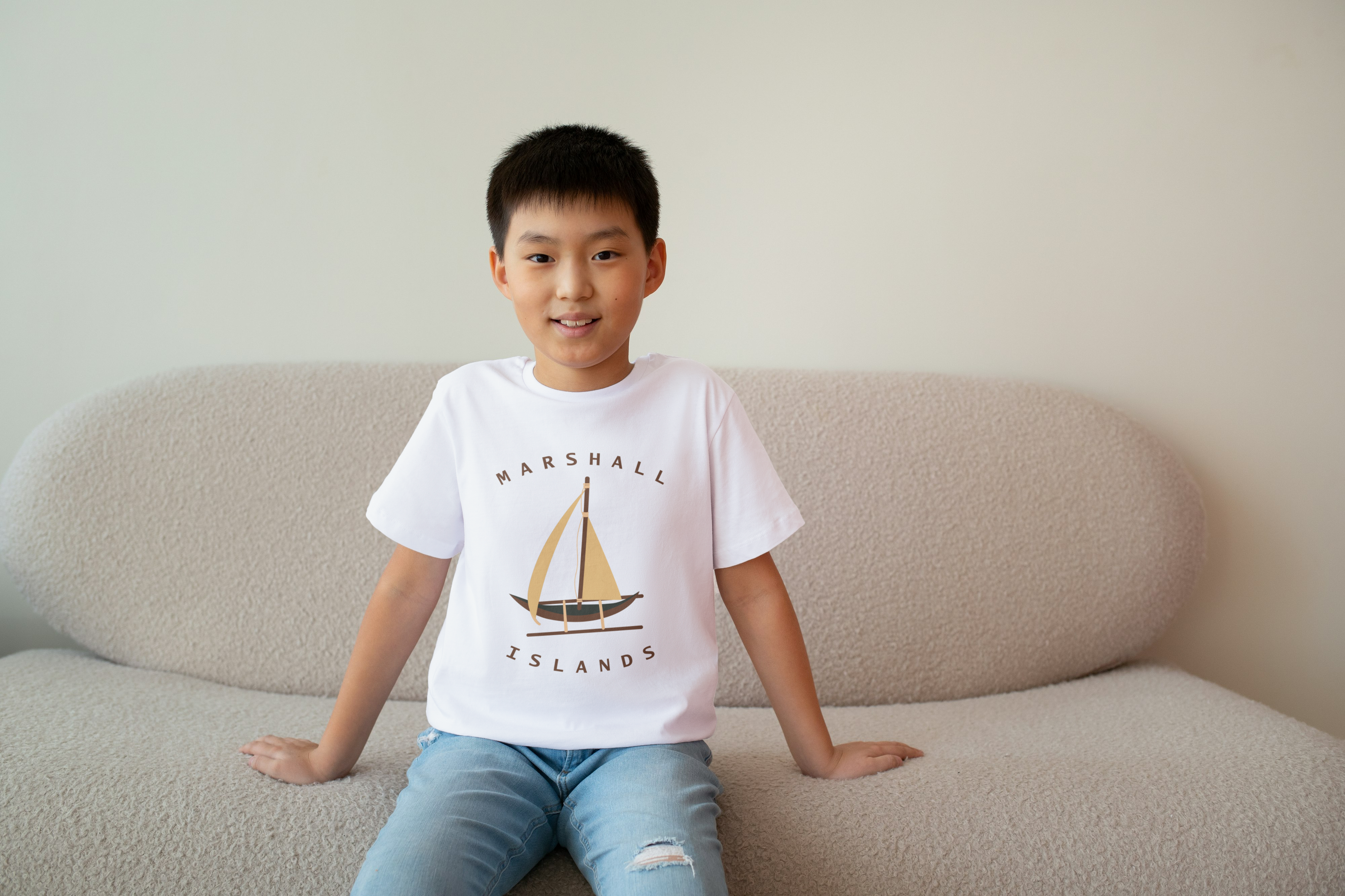 Unisex Kids Marshall Islands outrigger Tee Unisex Kids Marshall Islands outrigger Tee