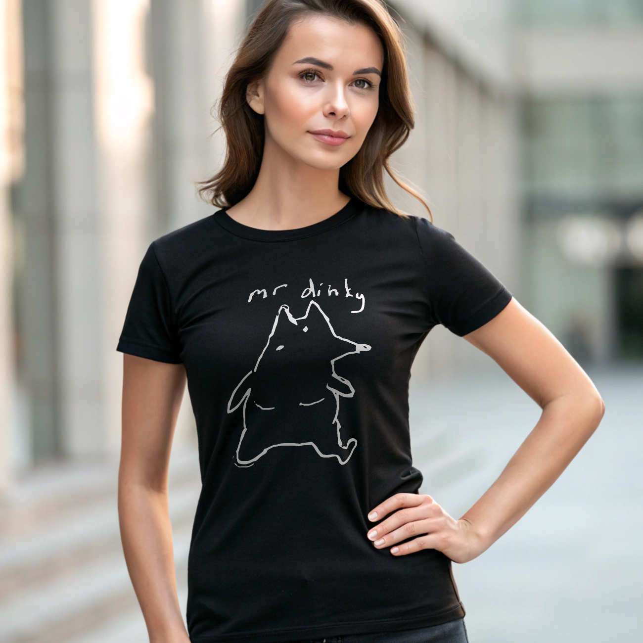 Mr Dinky Minimalist Dog Unisex Tee product thumbnail image Mr Dinky Minimalist Dog Unisex Tee product thumbnail image