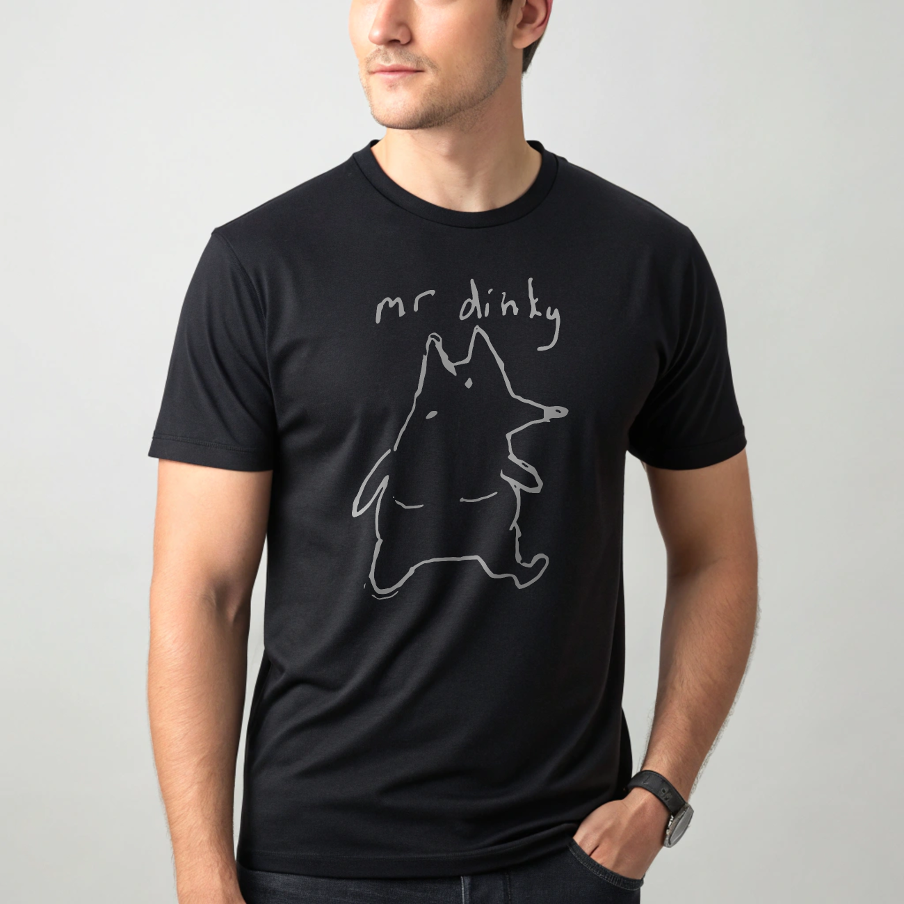 Mr Dinky Minimalist Dog Unisex Tee product thumbnail image Mr Dinky Minimalist Dog Unisex Tee product thumbnail image