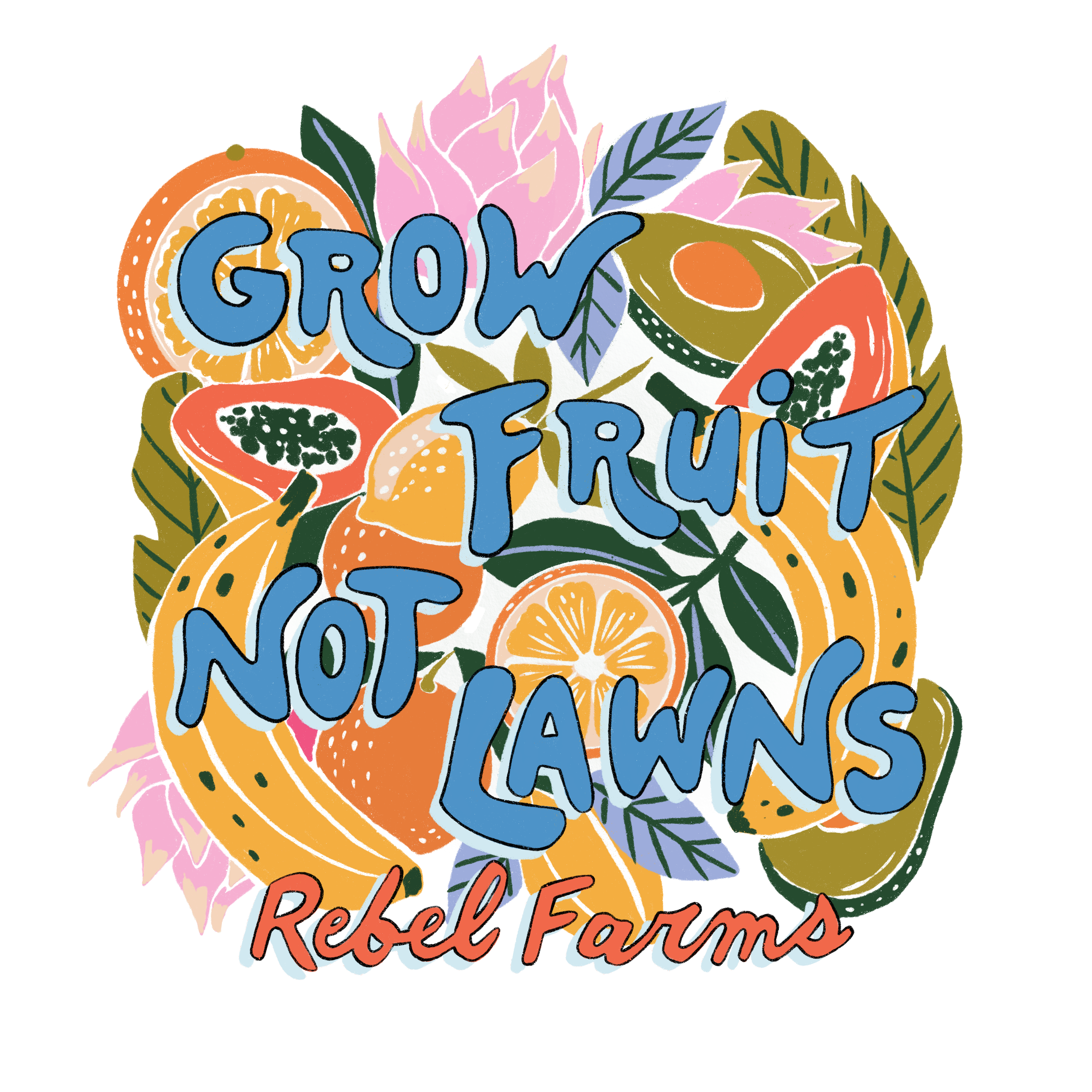 "Grow Fruit Not Lawns" - Rebel Farms Kids Softstyle Tee product thumbnail image "Grow Fruit Not Lawns" - Rebel Farms Kids Softstyle Tee product thumbnail image