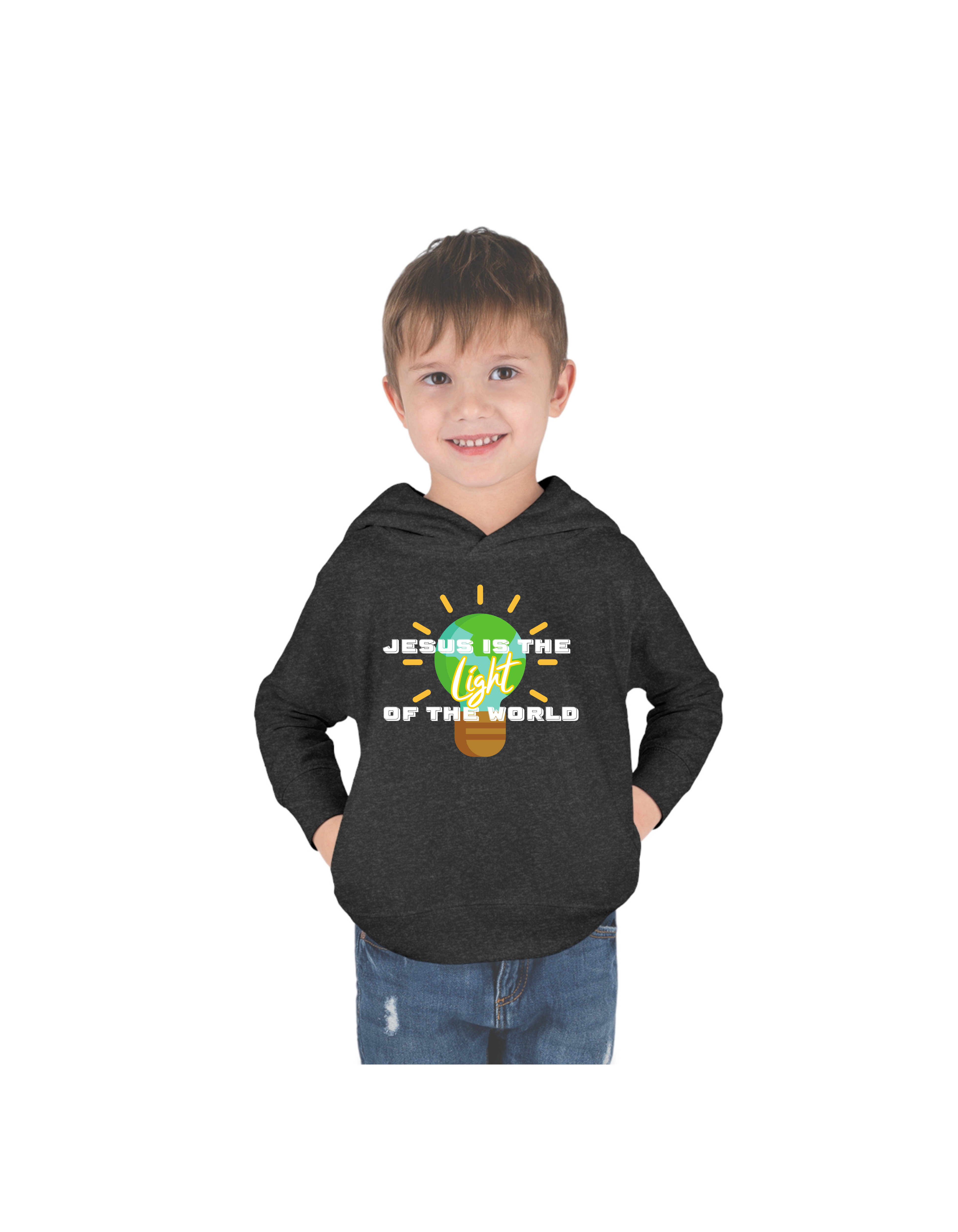 Jesus is the Light of the World Toddler Pullover Fleece Hoodie product thumbnail image Jesus is the Light of the World Toddler Pullover Fleece Hoodie product thumbnail image
