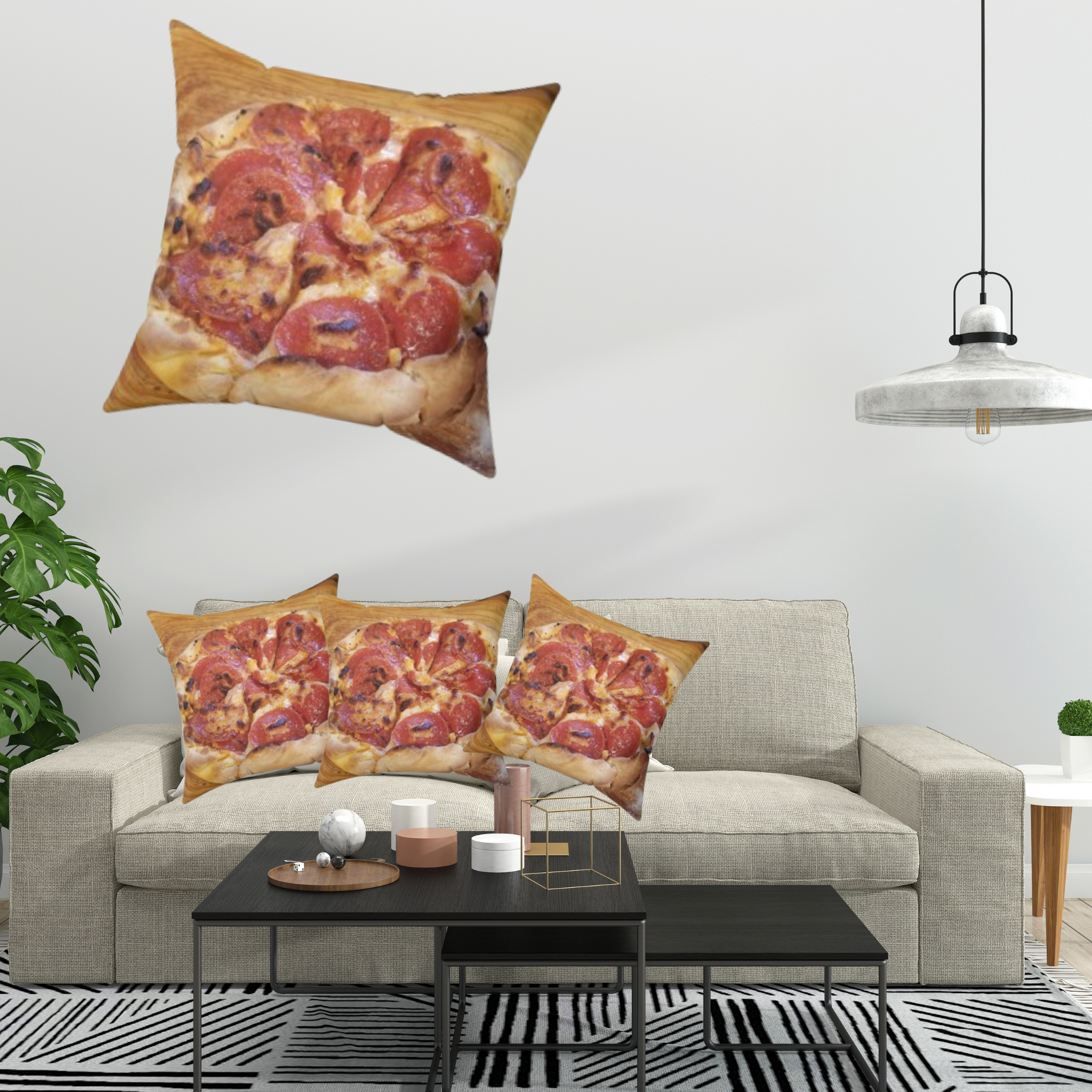 Spun Polyester Pizza Square Pillow product thumbnail image Spun Polyester Pizza Square Pillow product thumbnail image